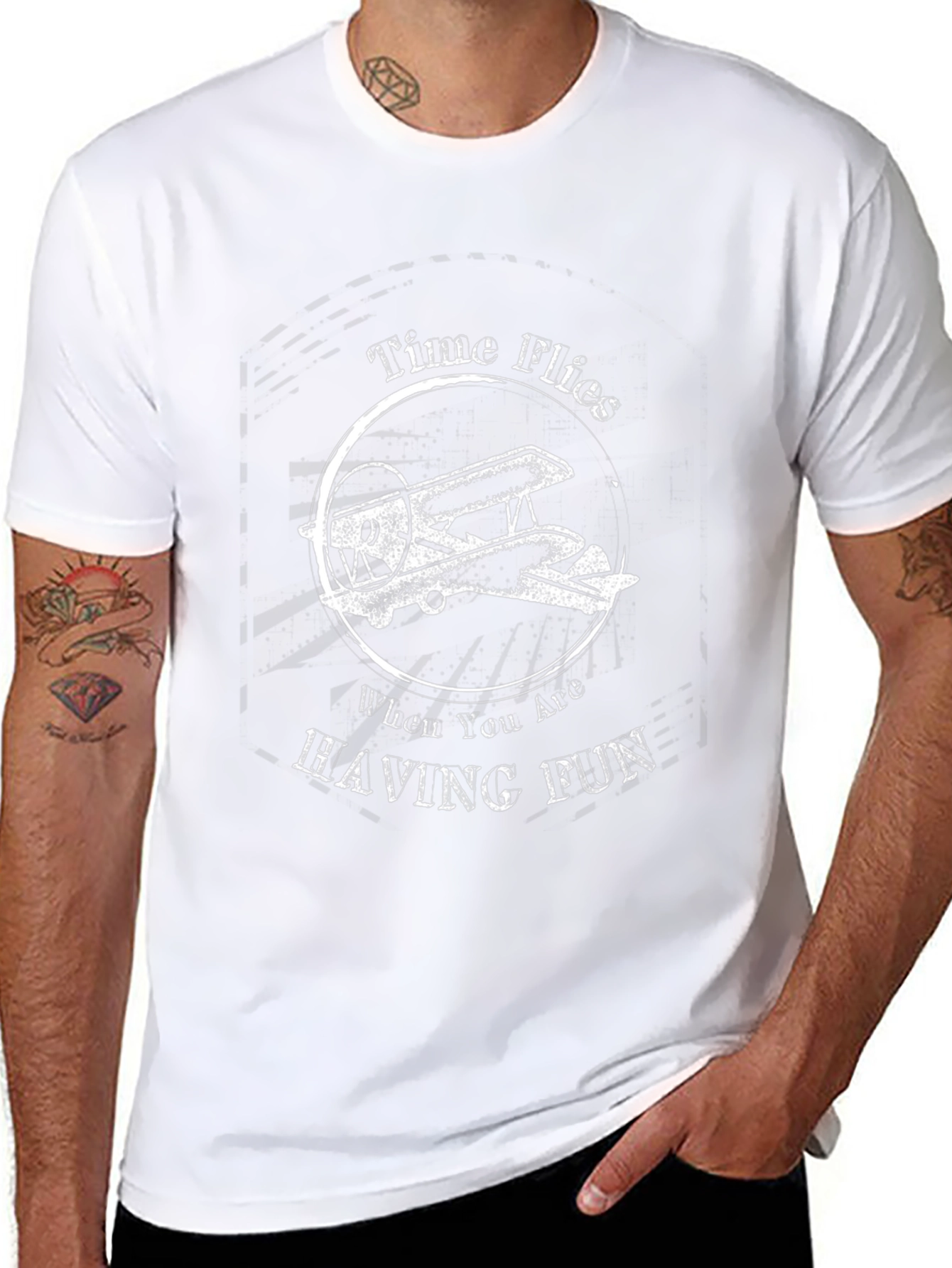 Time Flies T-Shirt - Airplane Graphic Tee