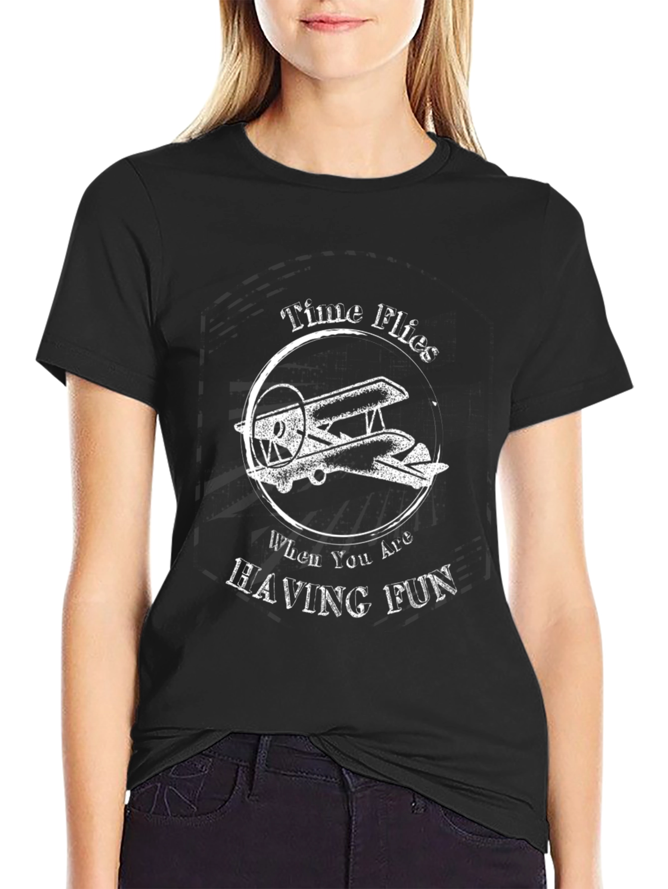 Time Flies T-Shirt - Airplane Graphic Tee