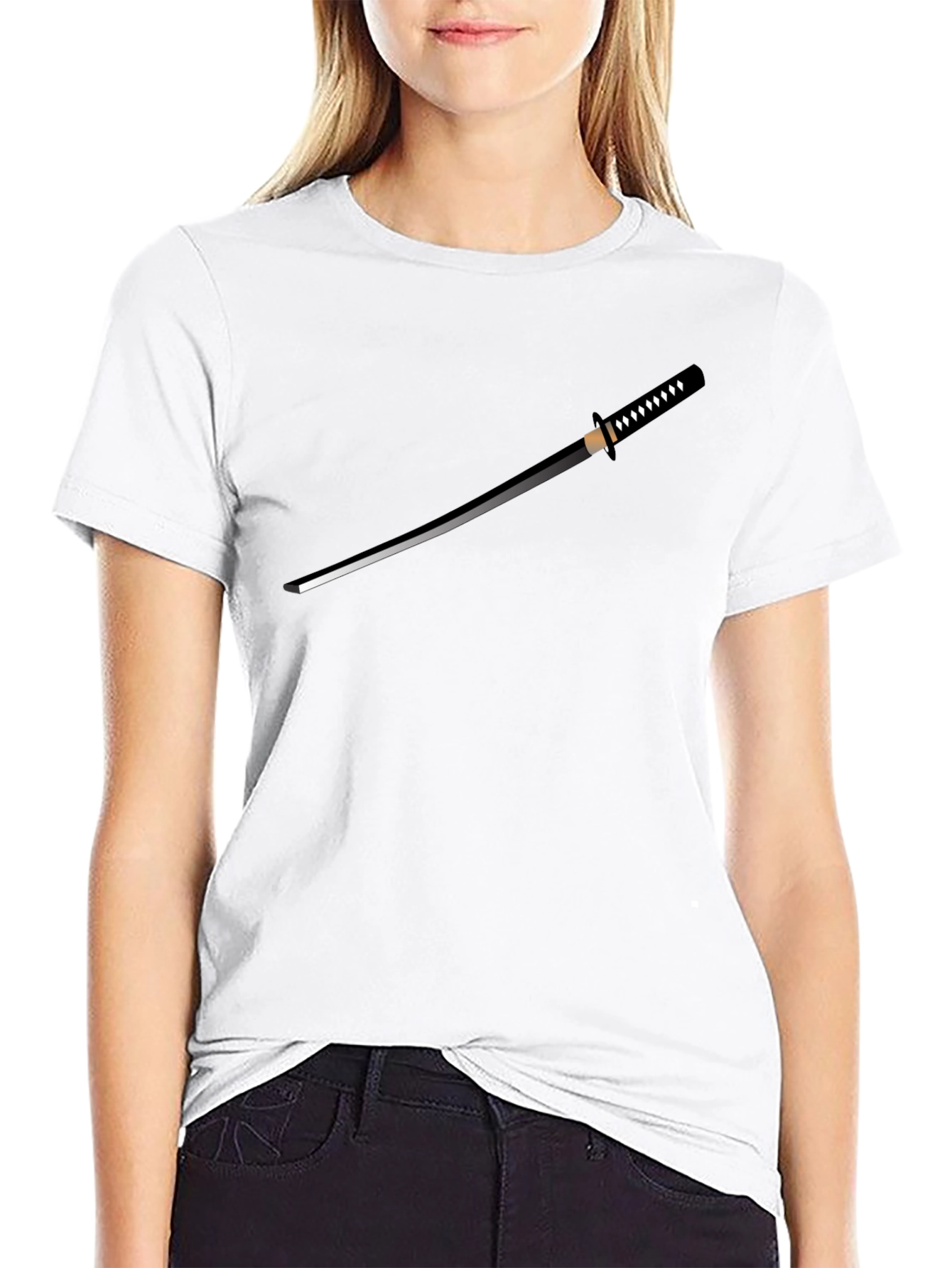 Katana Graphic T-Shirt - Black Crew Neck Tee