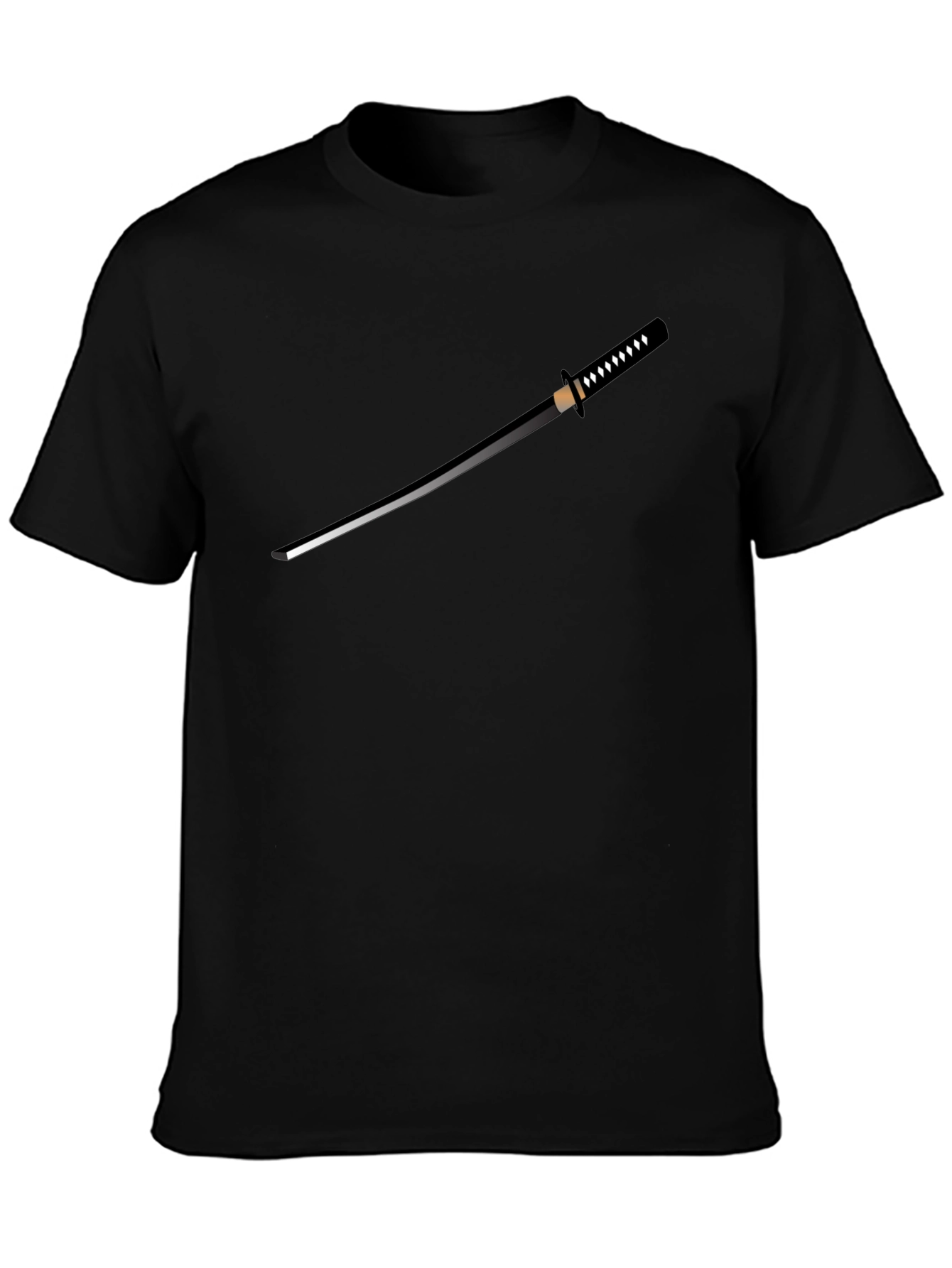 Katana Graphic T-Shirt - Black Crew Neck Tee