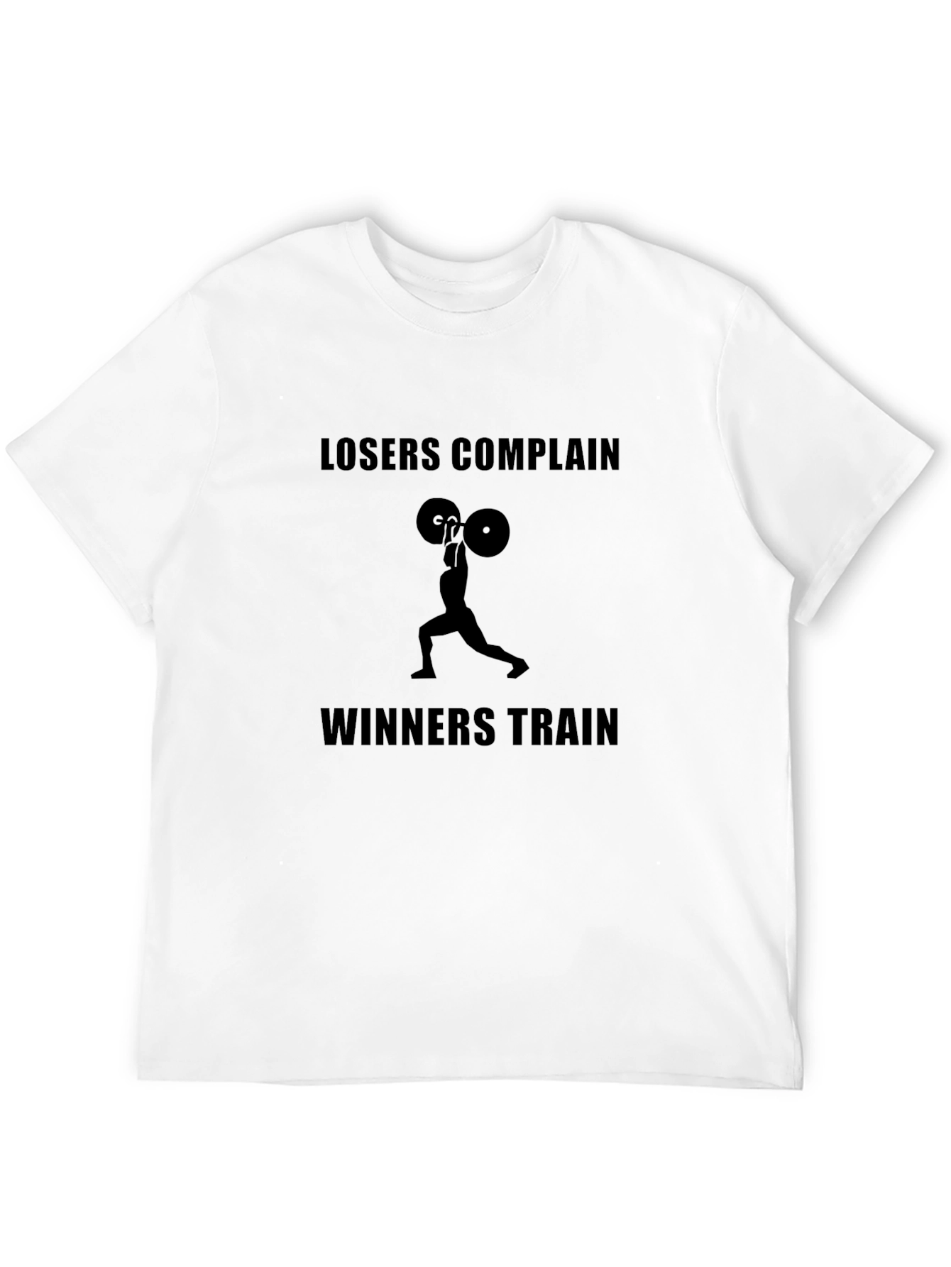 Motivational Workout T-Shirt - Losers Complain Winners Train