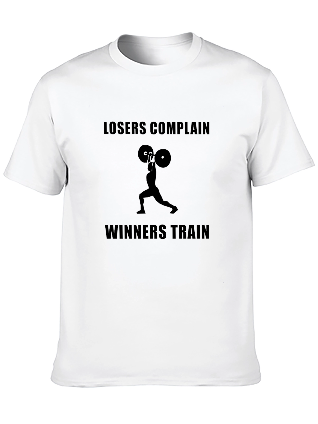 Motivational Workout T-Shirt - Losers Complain Winners Train