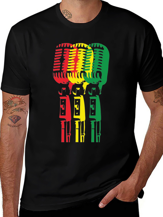 Rasta Microphone Graphic T-Shirt