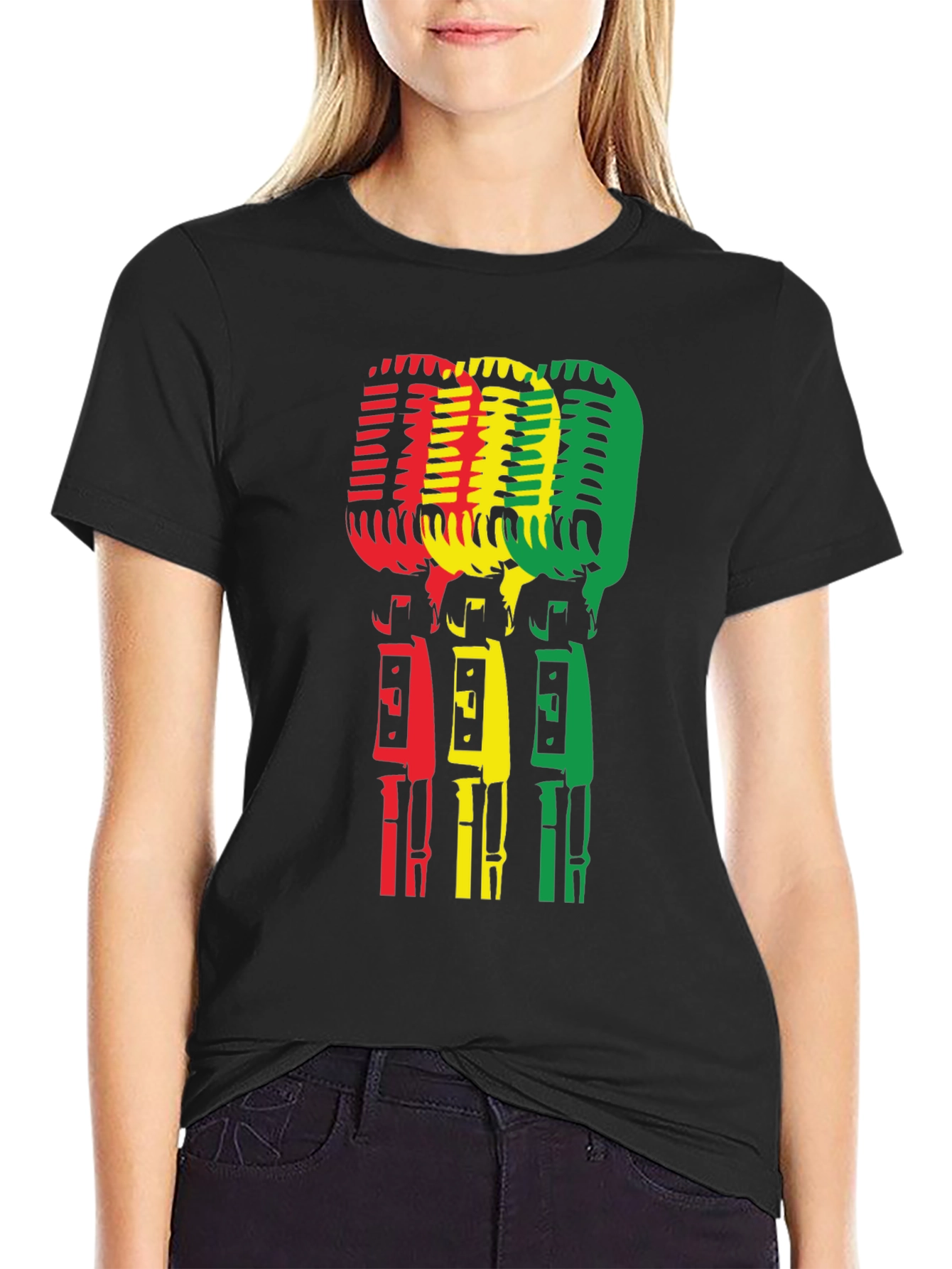 Rasta Microphone Graphic T-Shirt