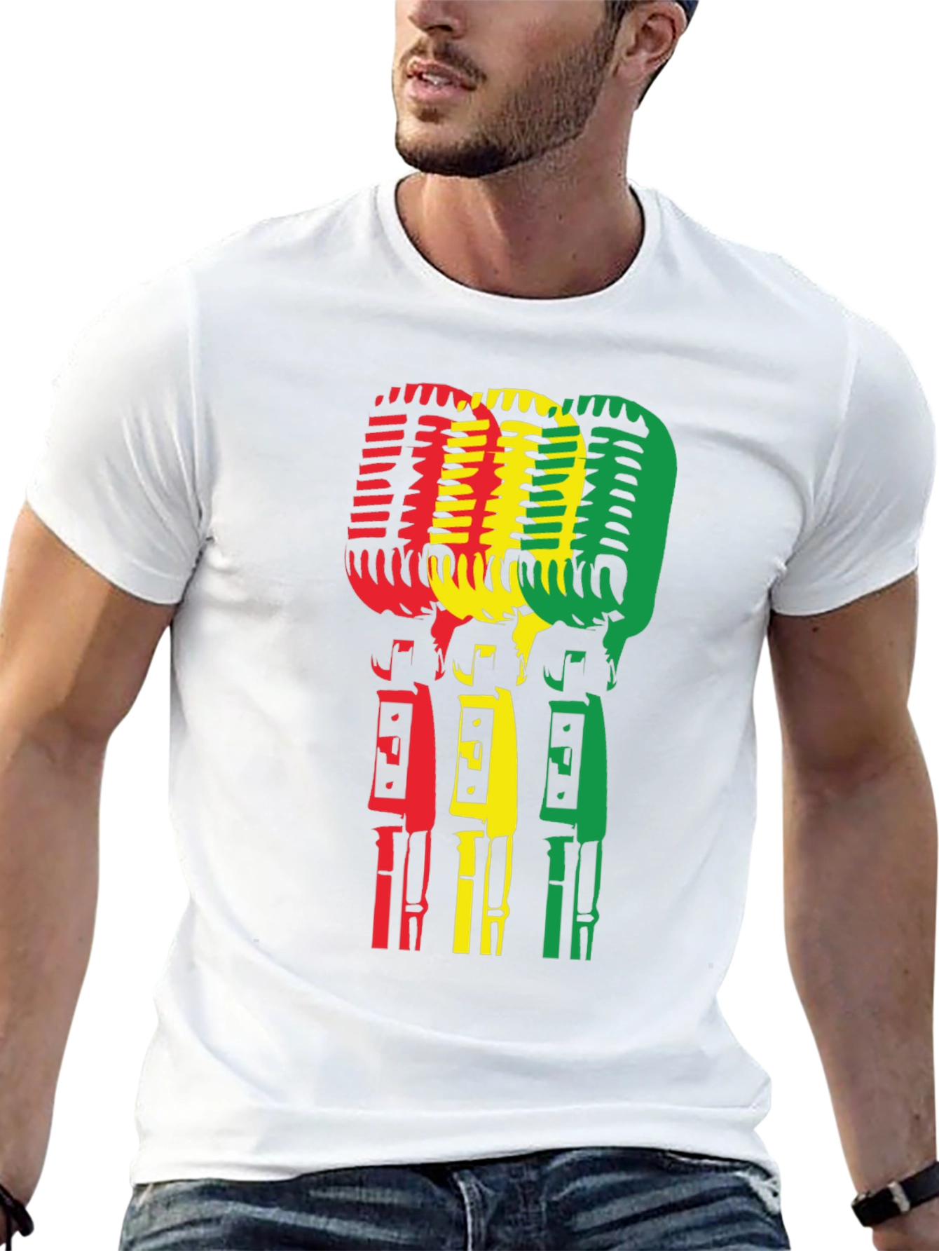 Rasta Microphone Graphic T-Shirt