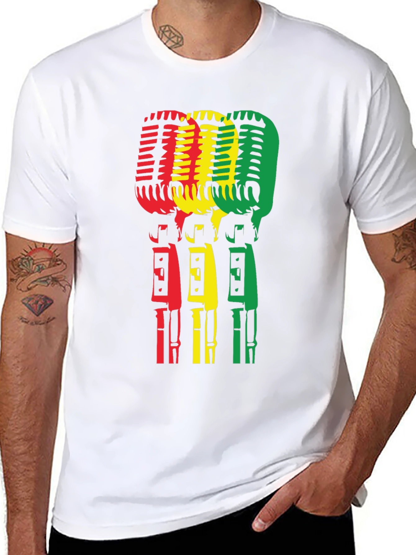 Rasta Microphone Graphic T-Shirt