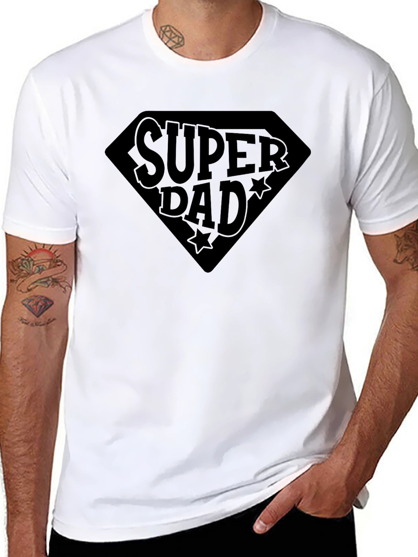 Super Dad Black Graphic T-Shirt