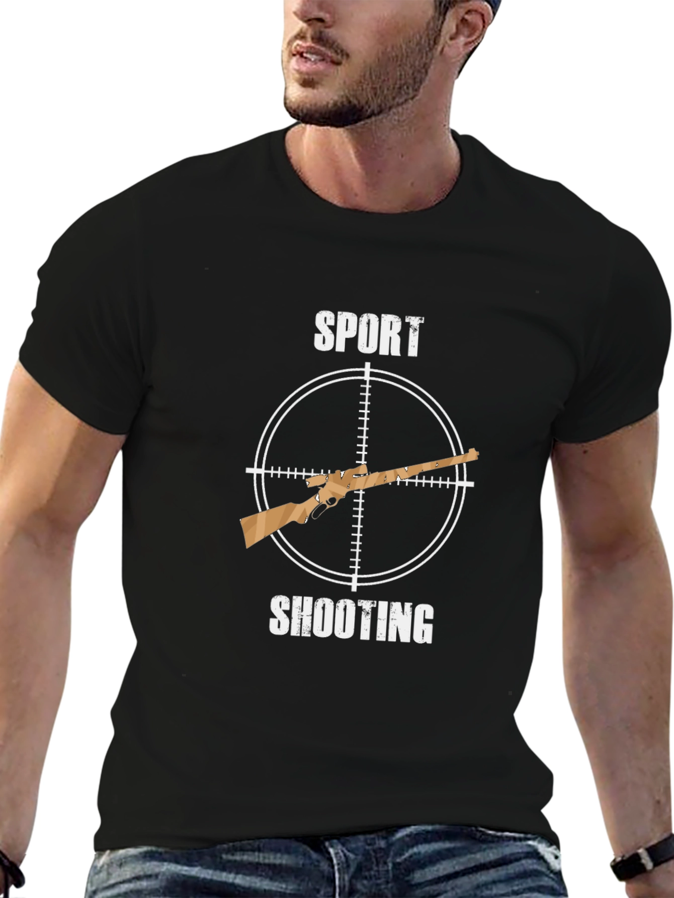 Sport Shooting T-Shirt - Hunting Rifle Design