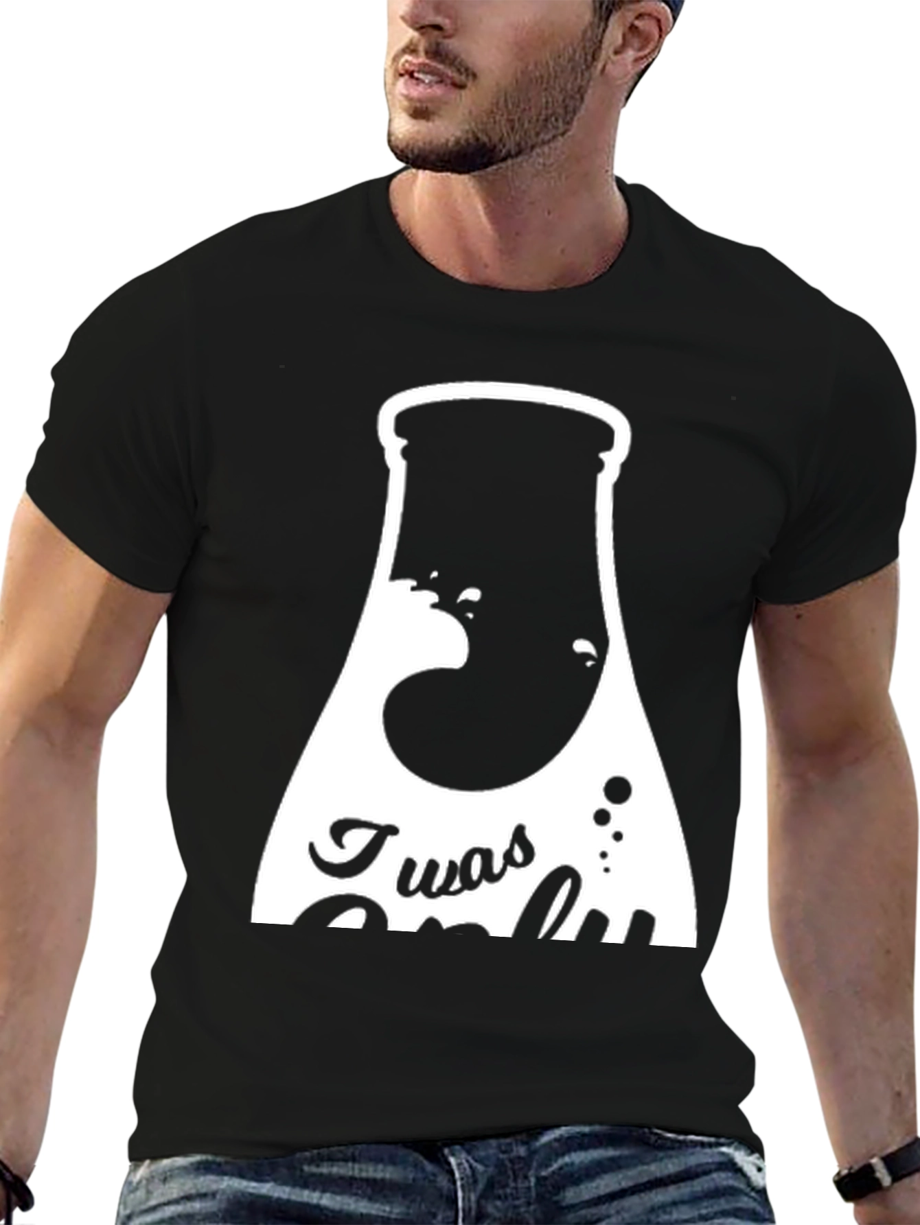 Twas Only T-Shirt - Black Graphic Tee