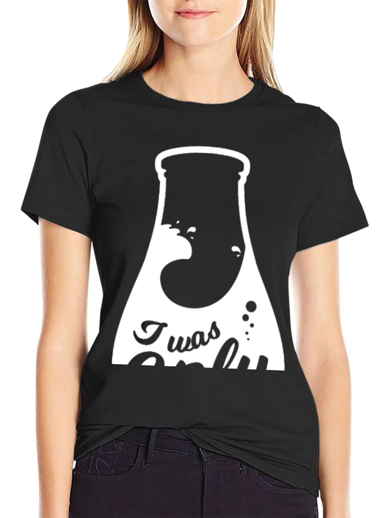 Twas Only T-Shirt - Black Graphic Tee