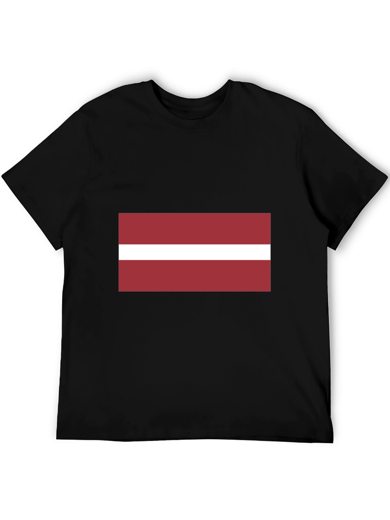 Latvia Flag Black T-Shirt