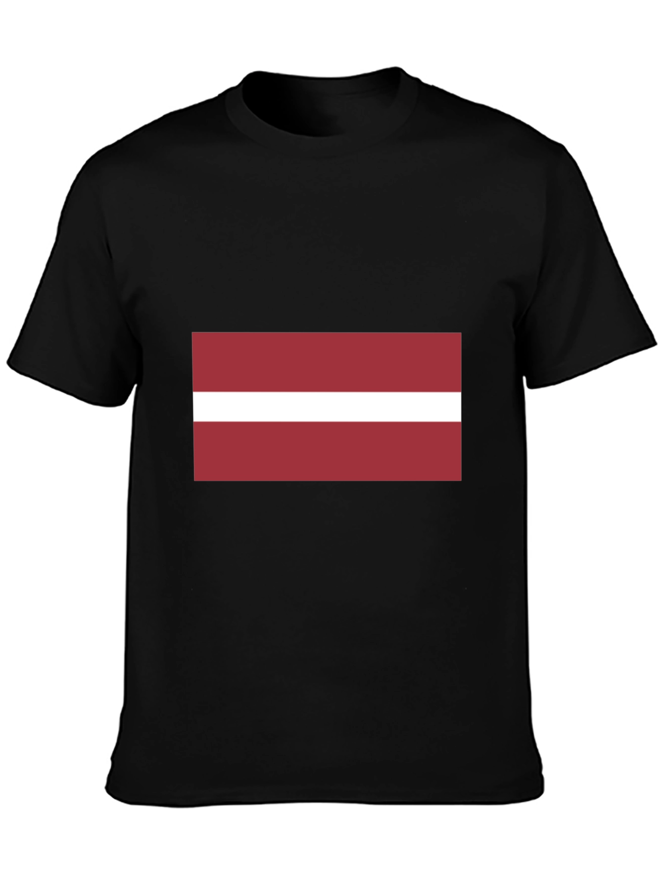 Latvia Flag Black T-Shirt