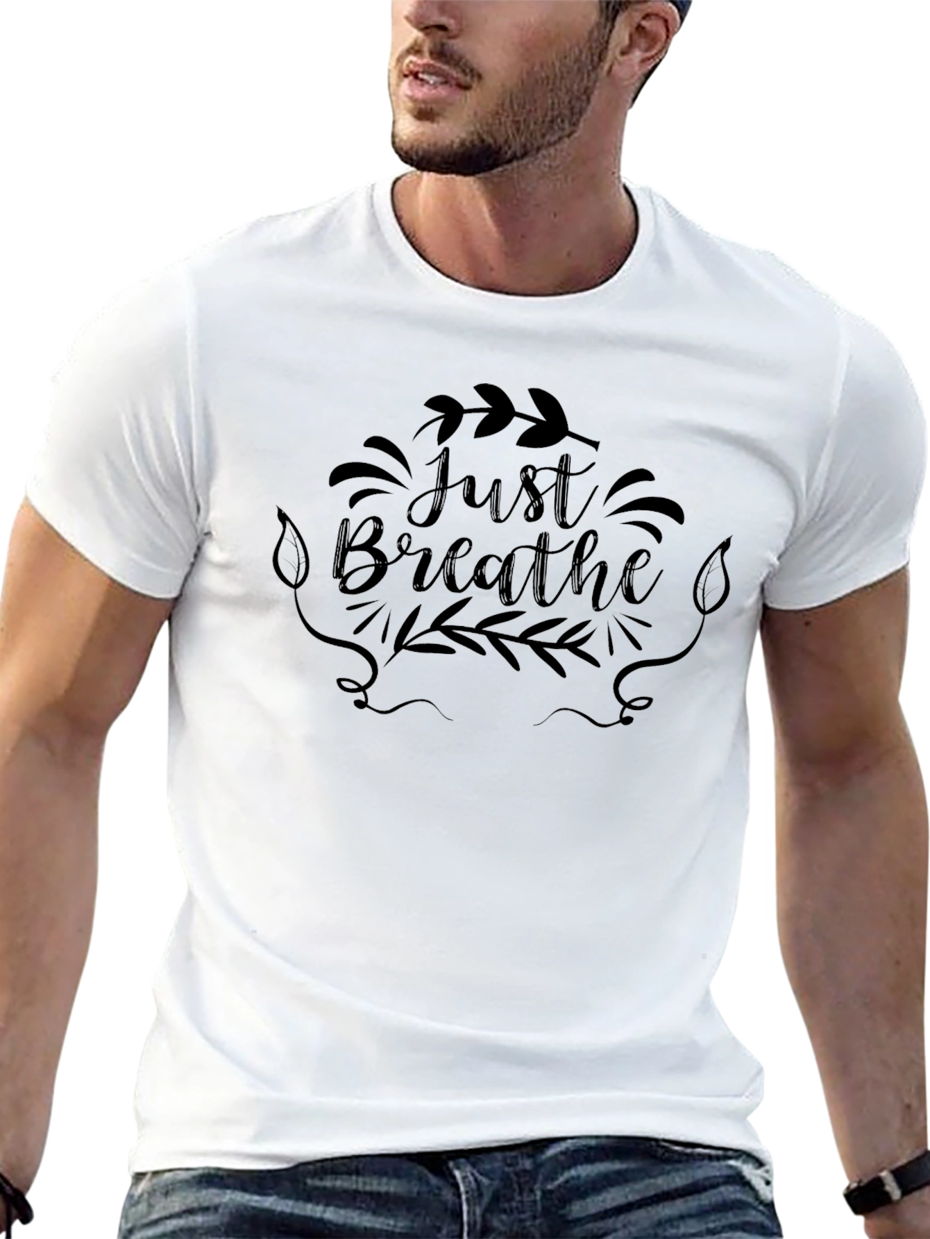 Just Breathe Black Graphic Tee