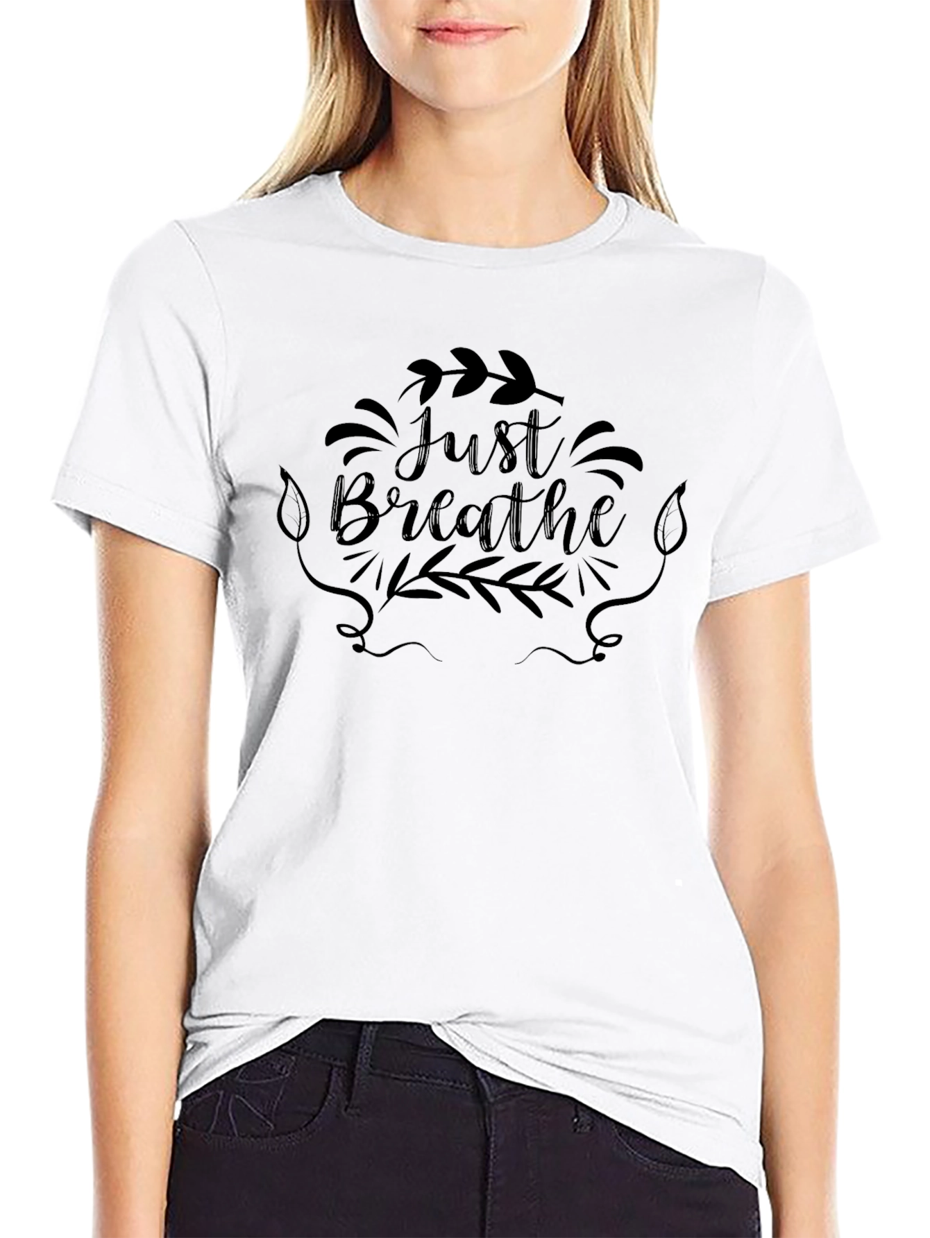 Just Breathe Black Graphic Tee