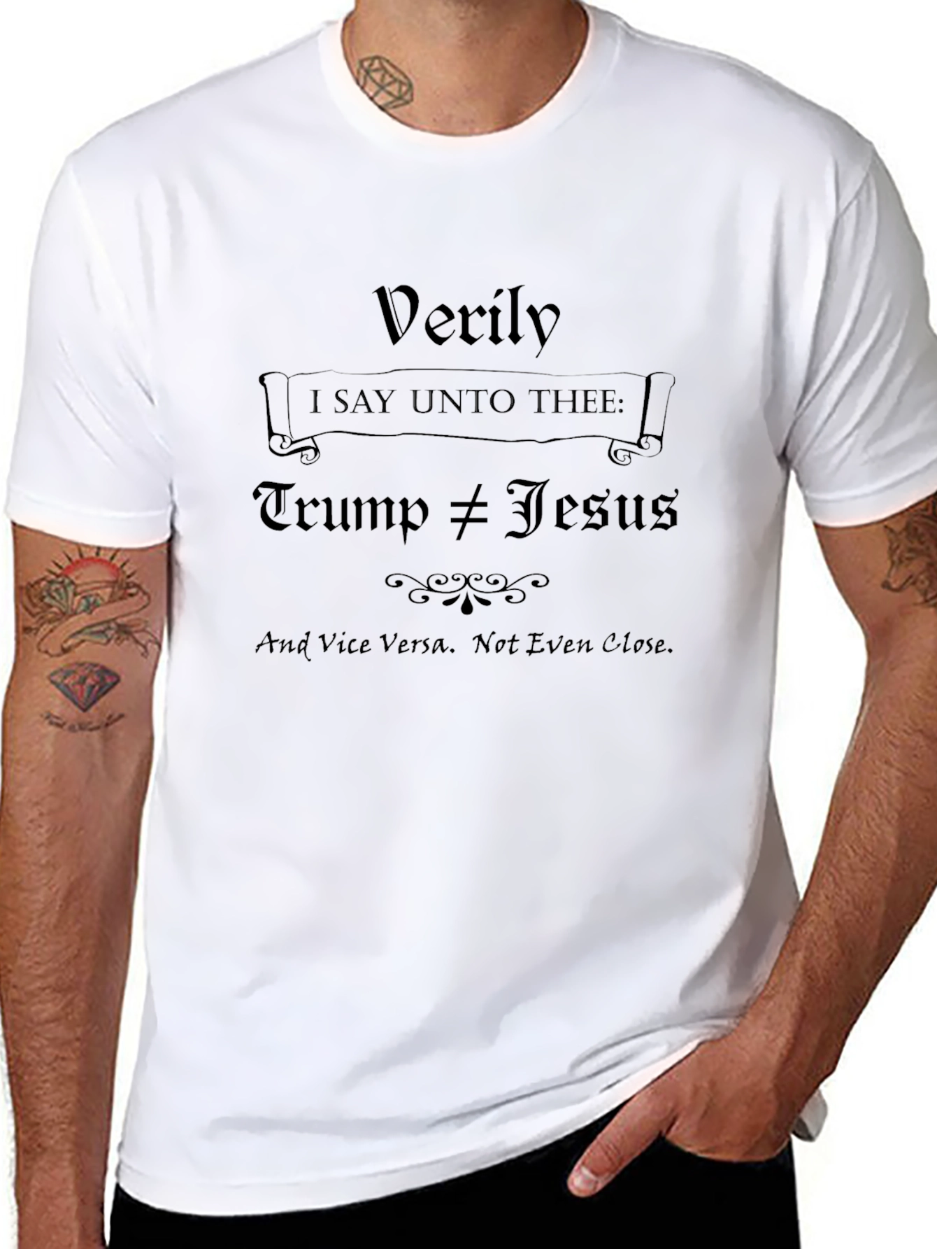 Trump Not Equal to Jesus Graphic T-Shirt