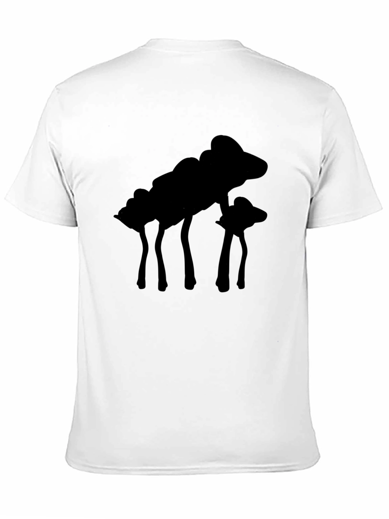 Silhouette Mushroom Graphic Black T-Shirt