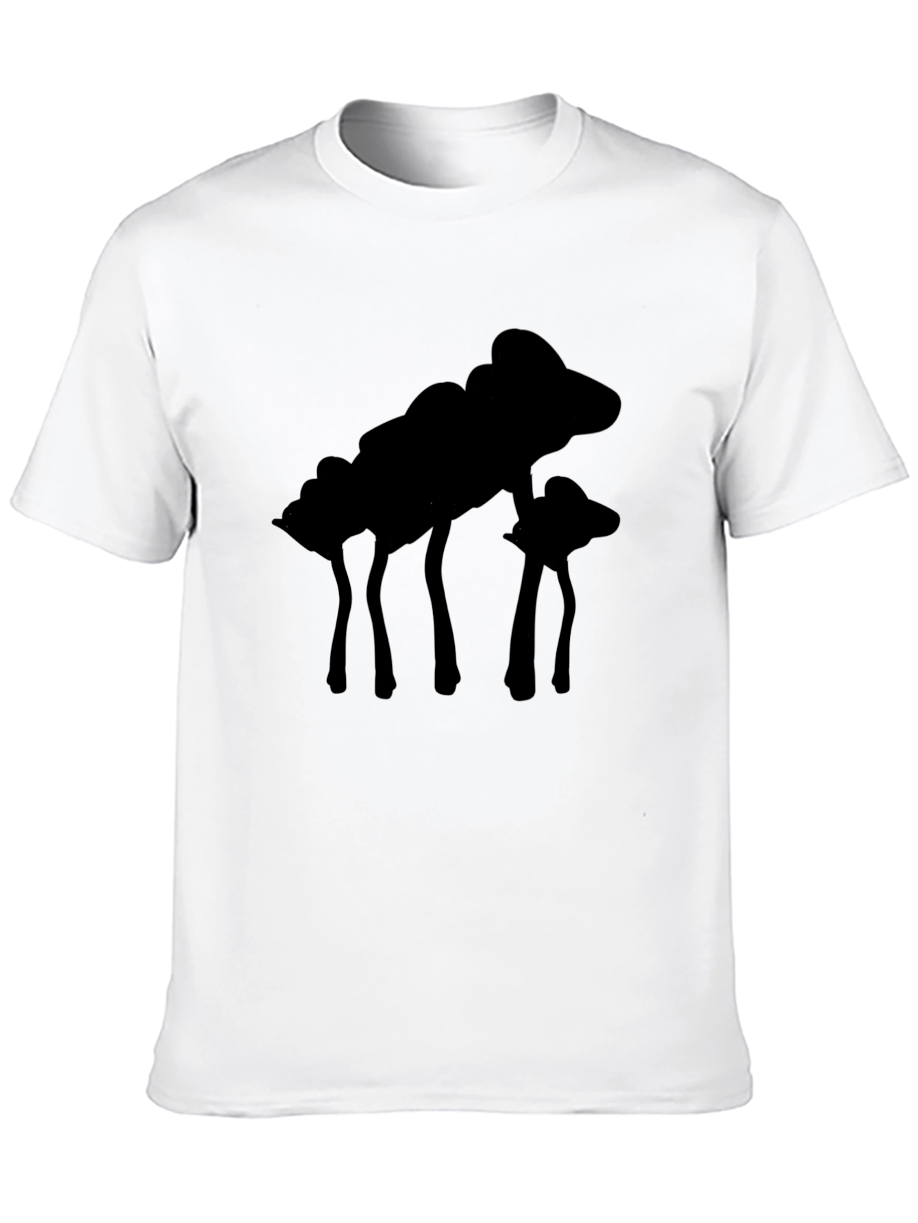Silhouette Mushroom Graphic Black T-Shirt