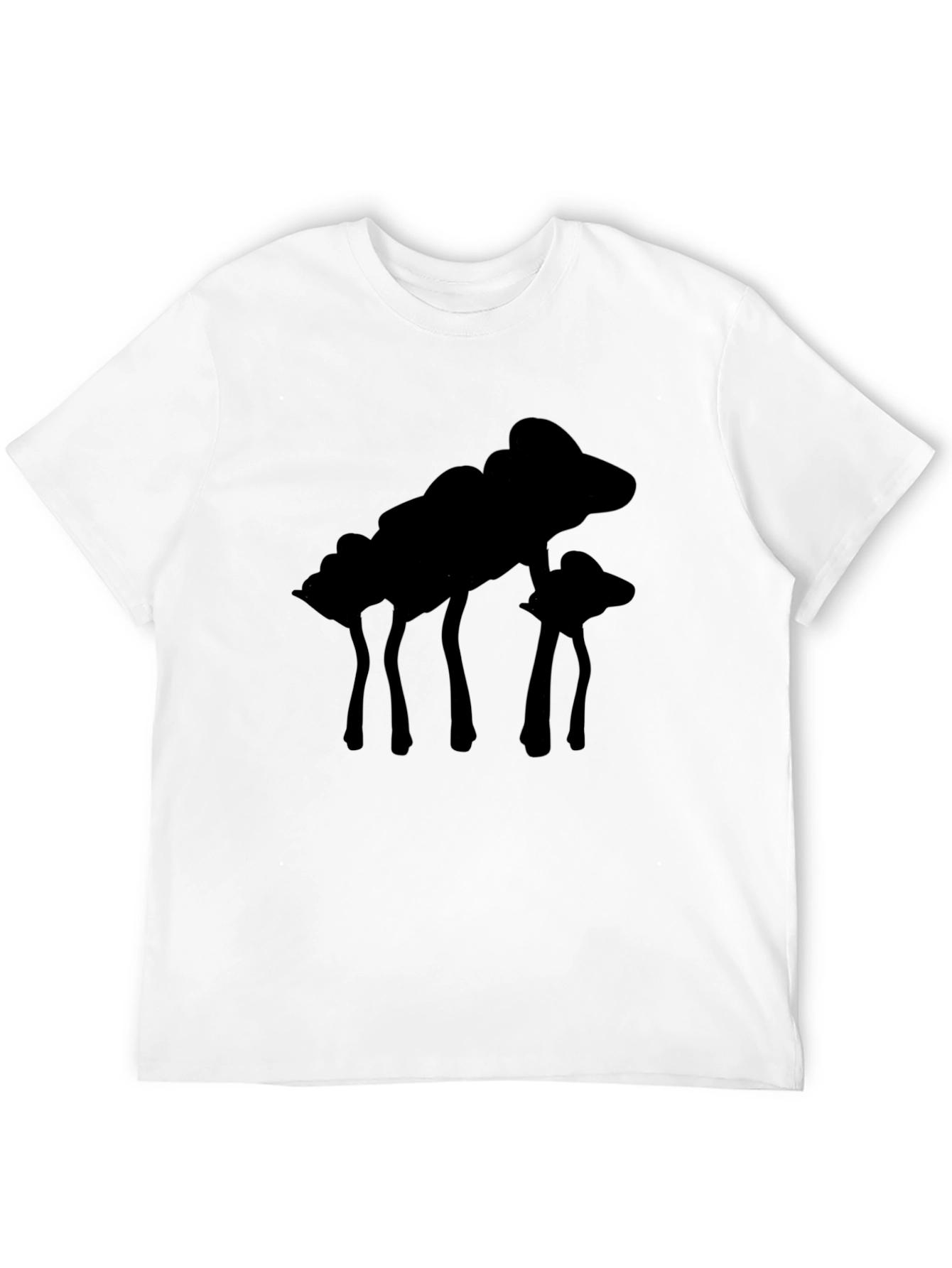 Silhouette Mushroom Graphic Black T-Shirt