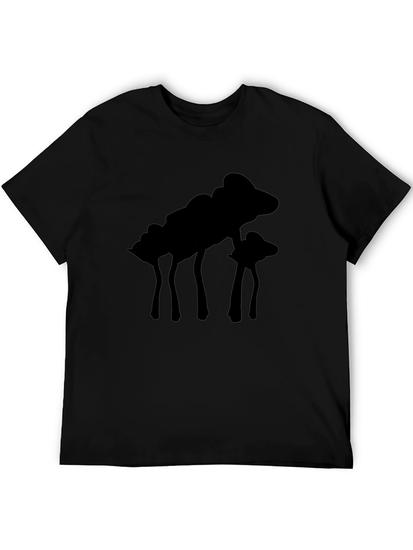 Silhouette Mushroom Graphic Black T-Shirt