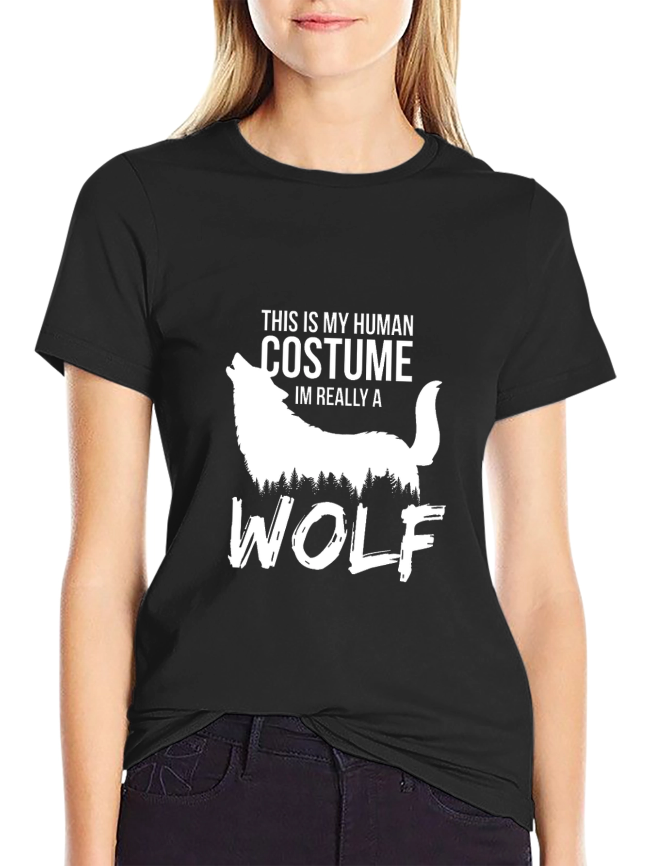 Human Costume Wolf T-Shirt - Funny Werewolf Tee