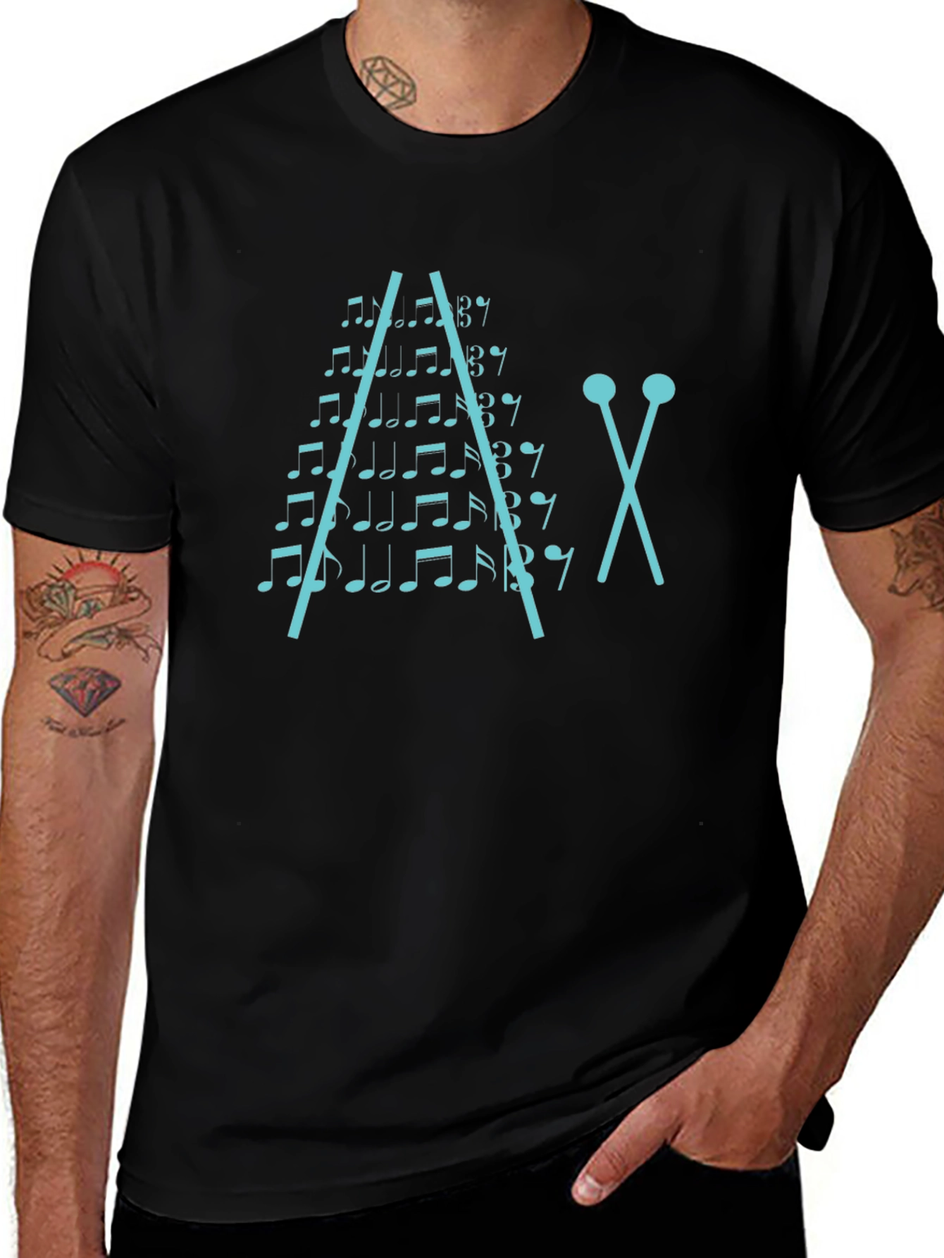Musical Notes Xylophone Graphic T-Shirt