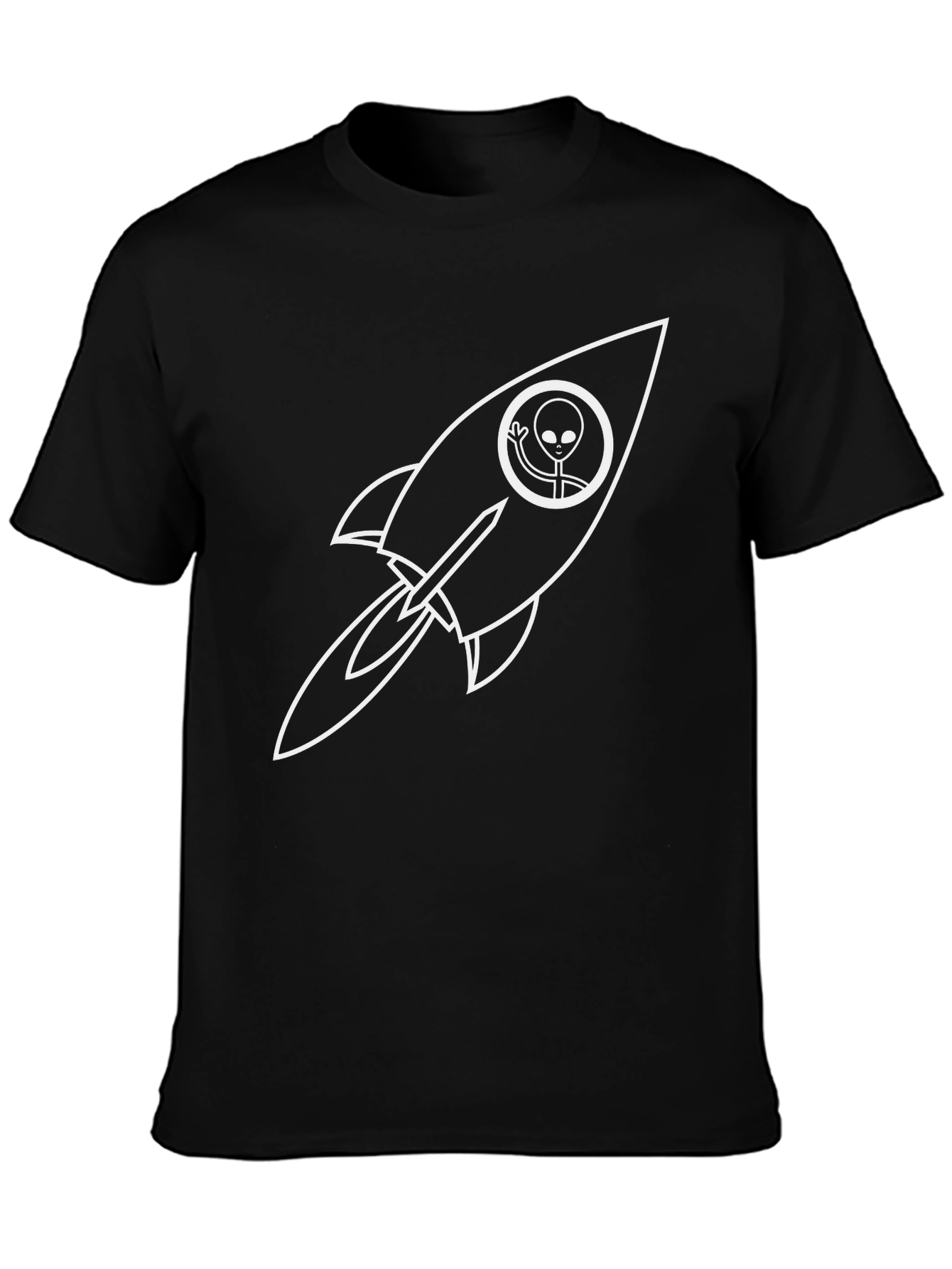 Alien Rocket Black T-Shirt