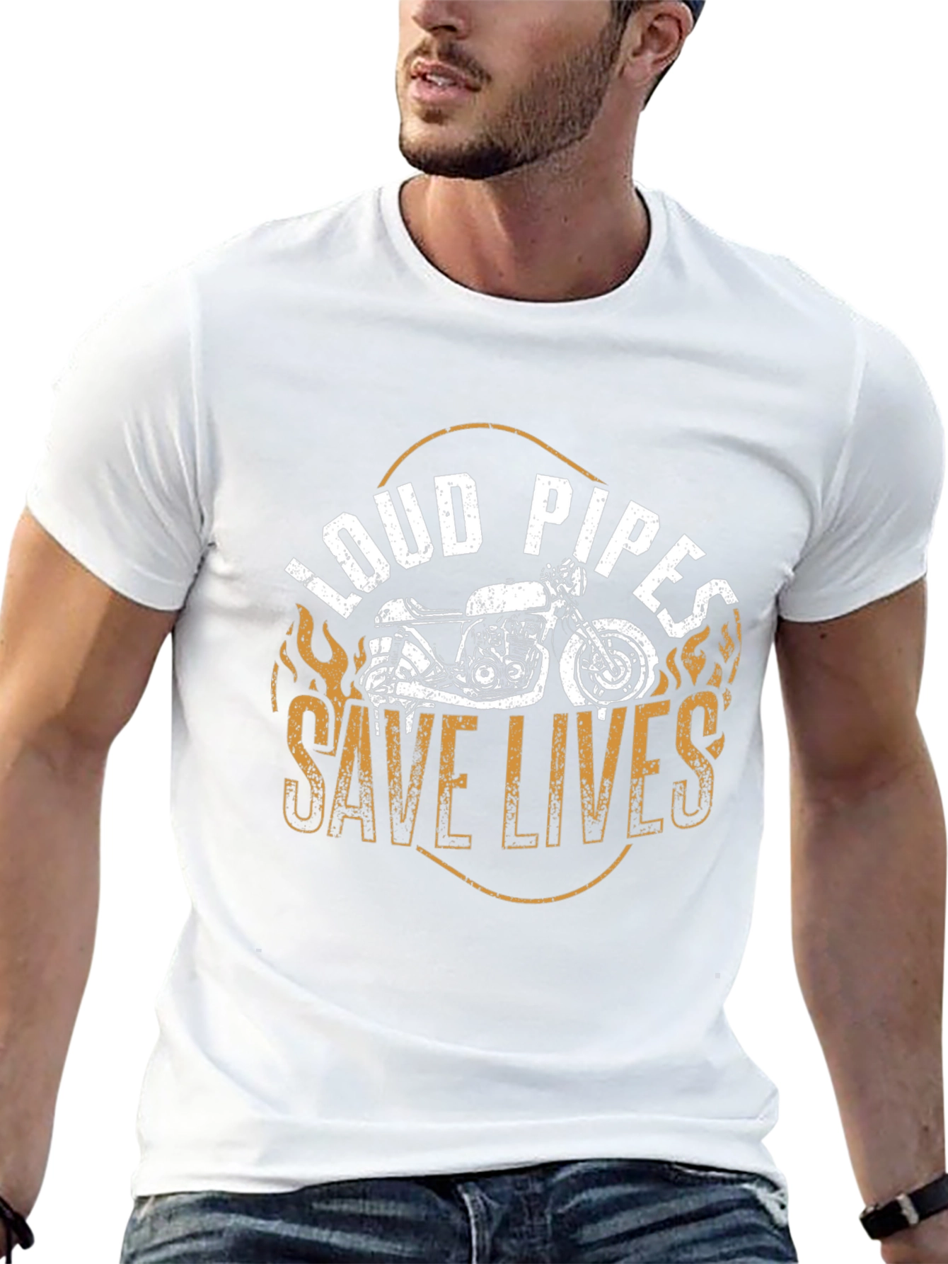 Loud Pipes Save Lives Black Graphic Tee