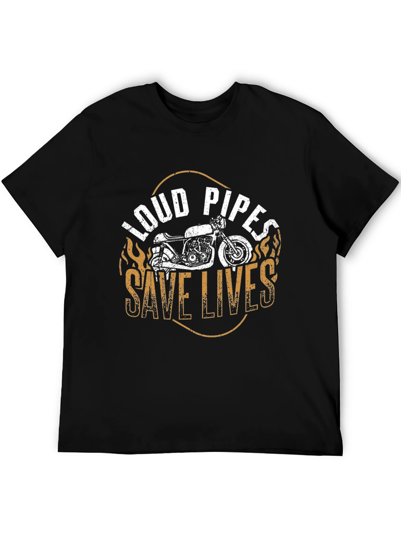 Loud Pipes Save Lives Black Graphic Tee