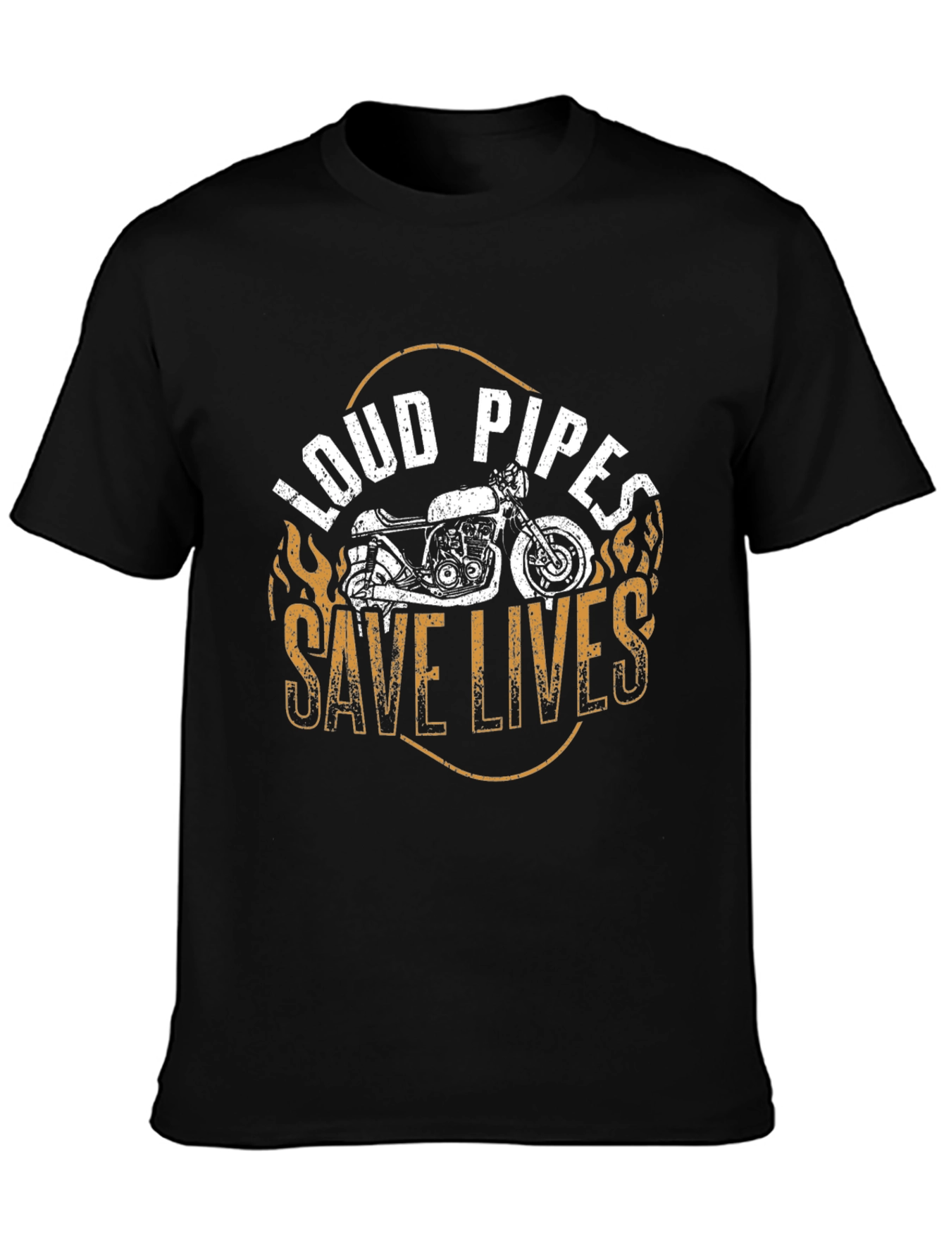 Loud Pipes Save Lives Black Graphic Tee
