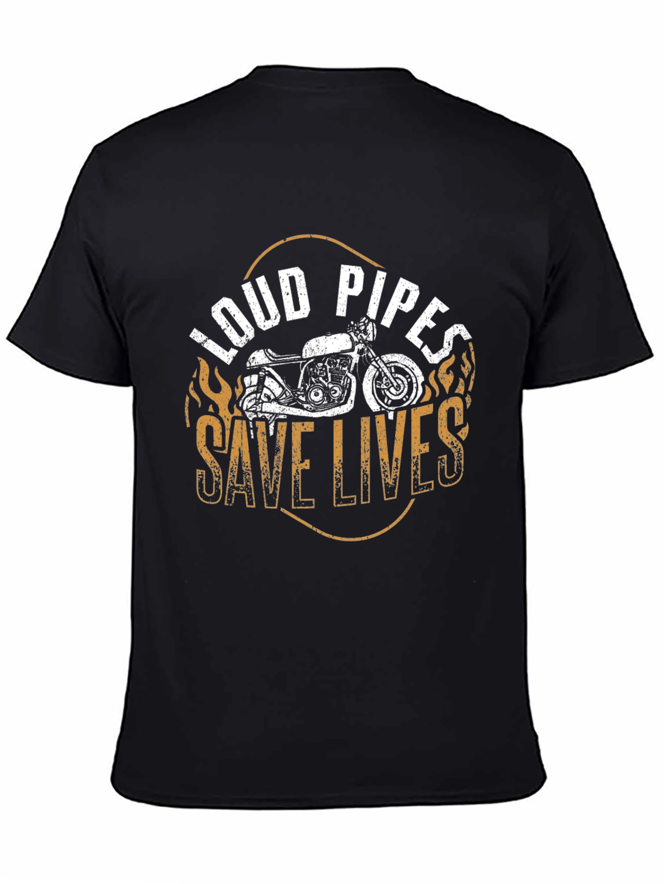 Loud Pipes Save Lives Black Graphic Tee