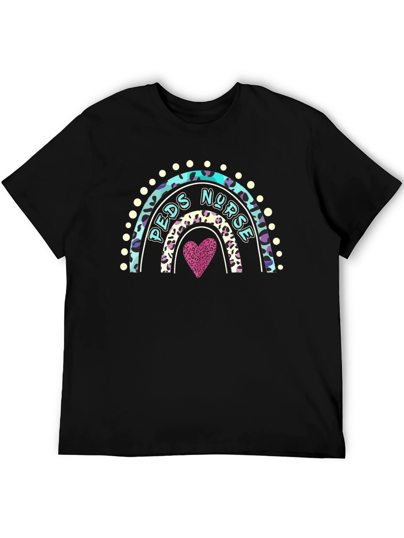 Peds Nurse Rainbow Graphic T-Shirt