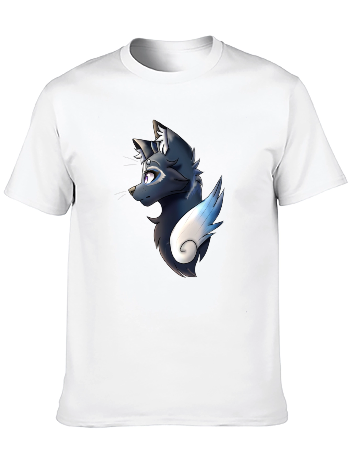 Black Tee with Artistic Animal Graphic
