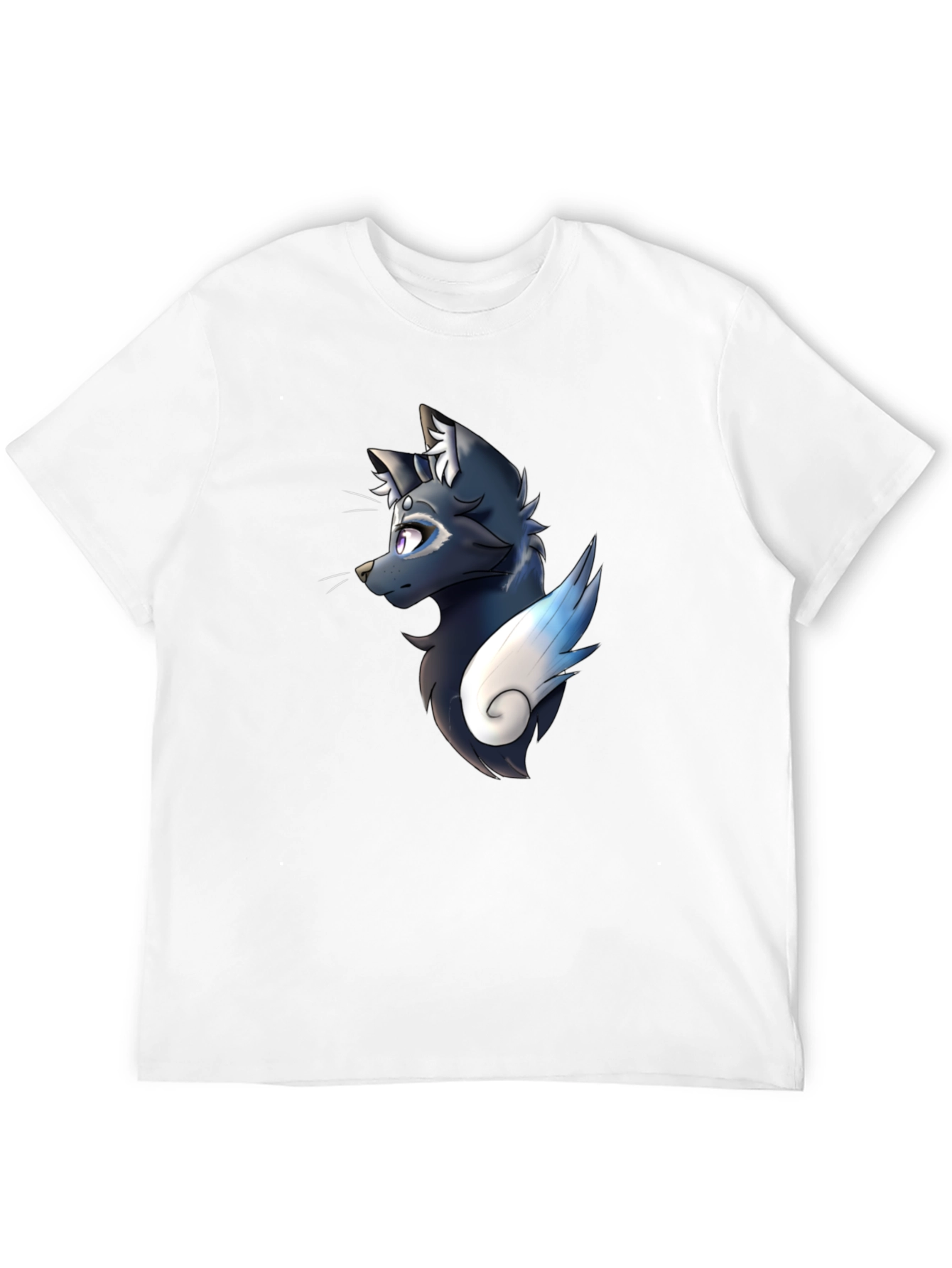 Black Tee with Artistic Animal Graphic
