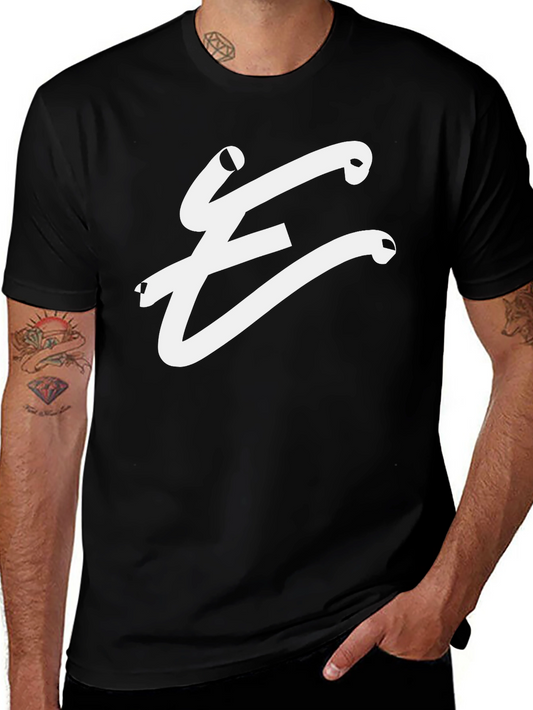 Stylish Black T-Shirt with White E Logo