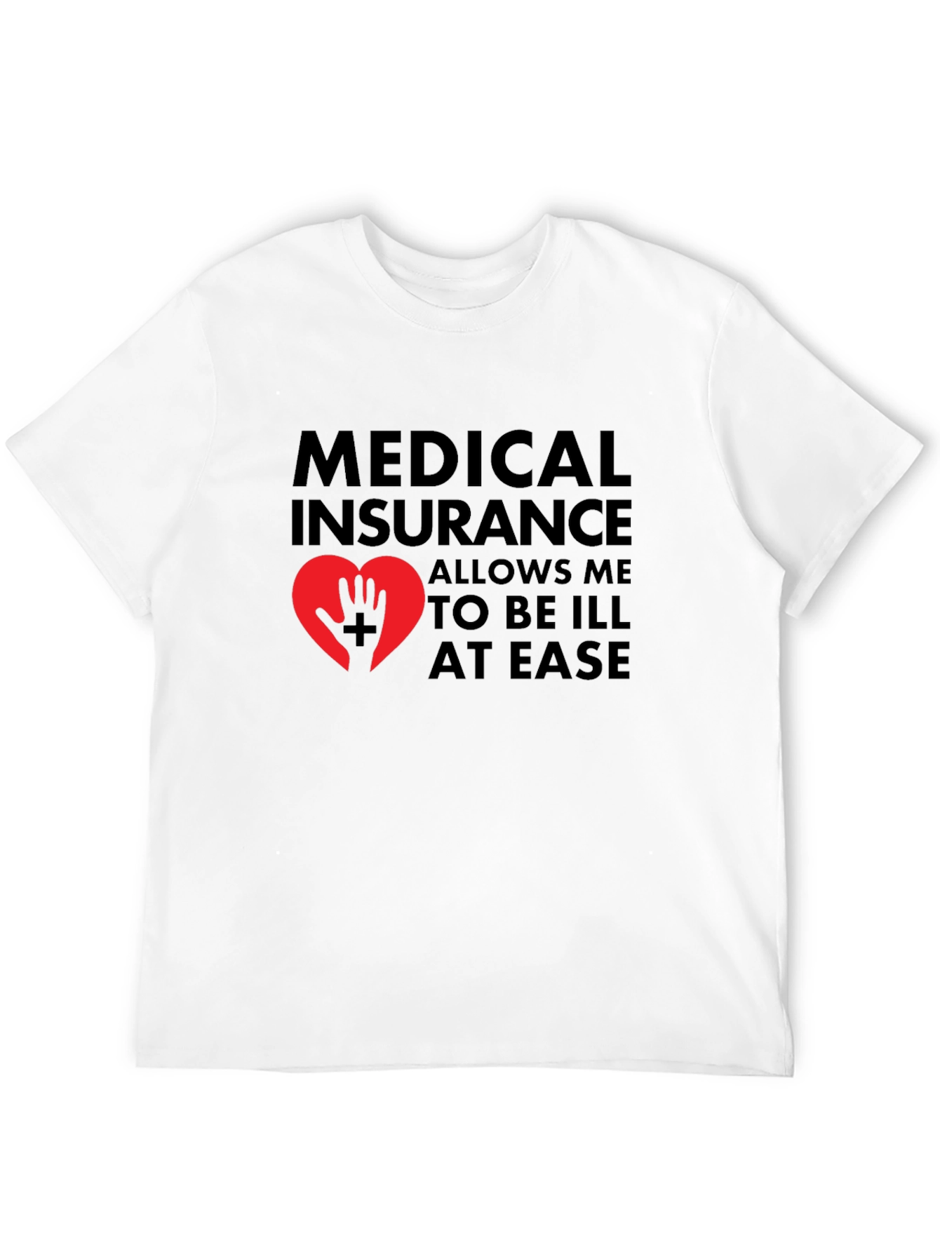 Medical Insurance Graphic T-Shirt - Black