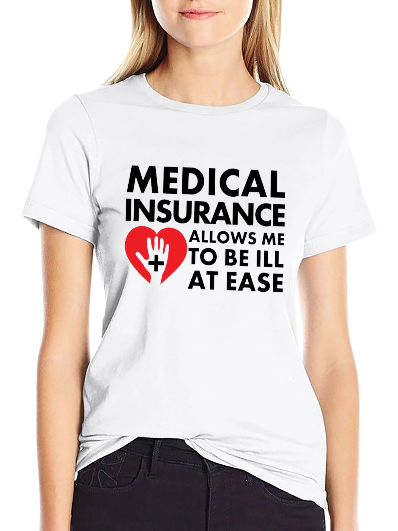 Medical Insurance Graphic T-Shirt - Black