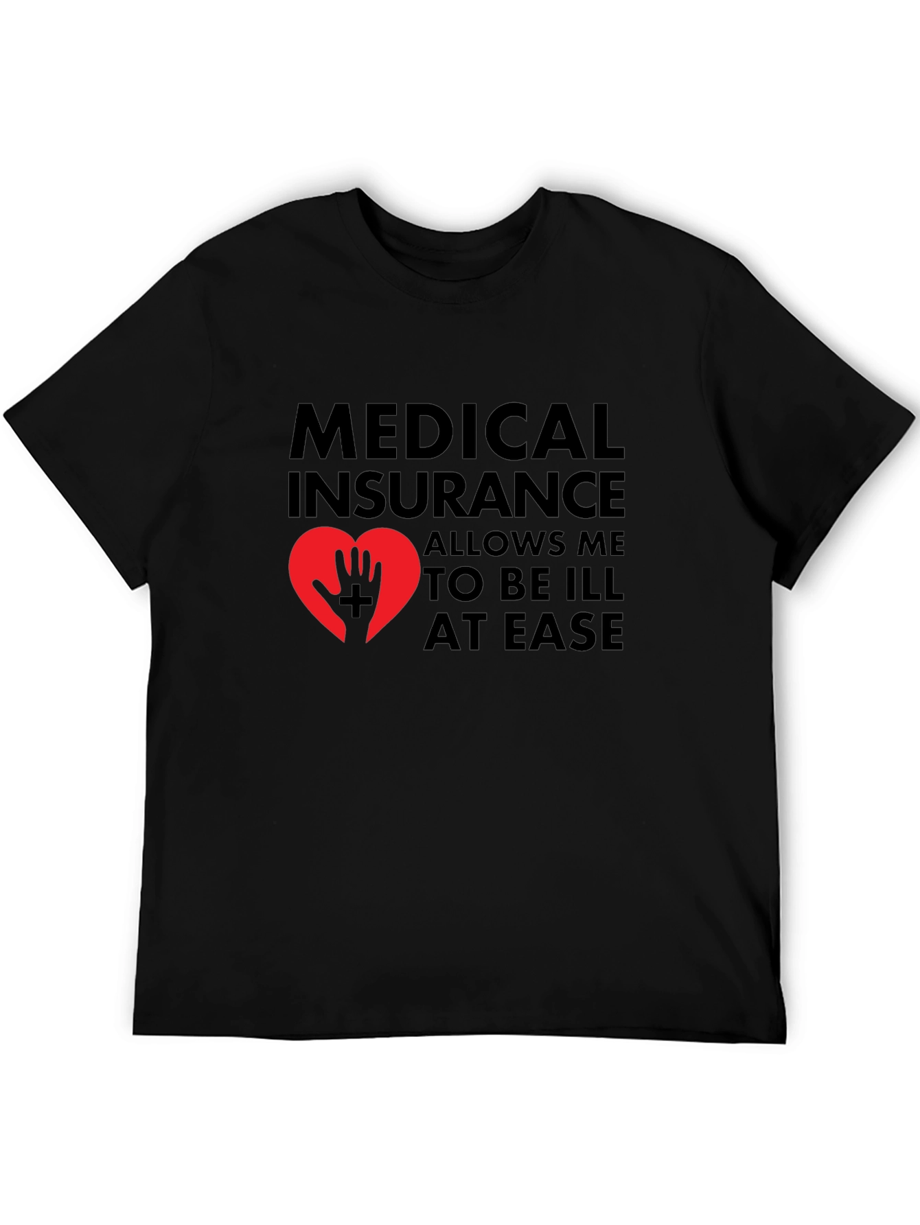 Medical Insurance Graphic T-Shirt - Black