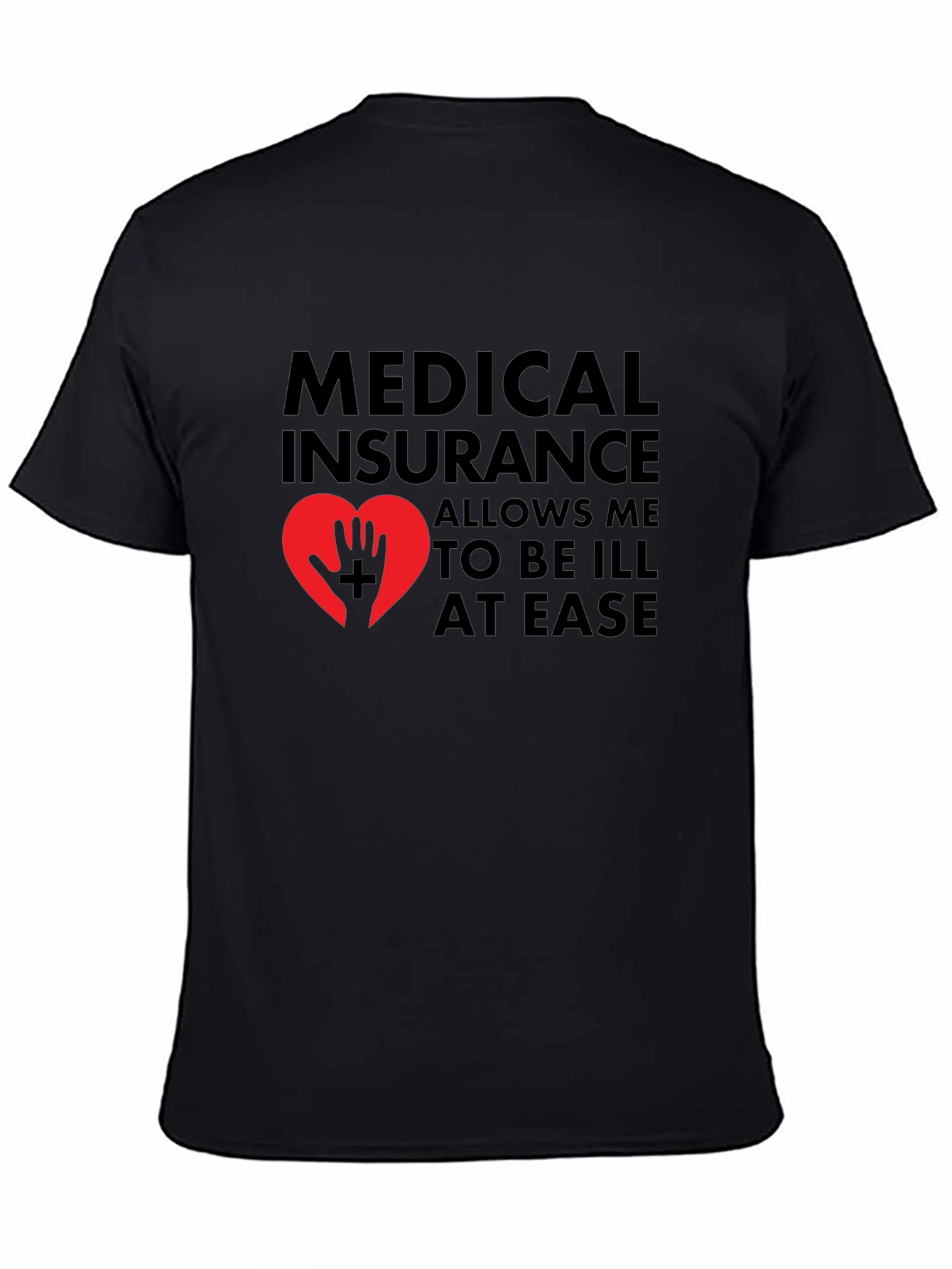 Medical Insurance Graphic T-Shirt - Black