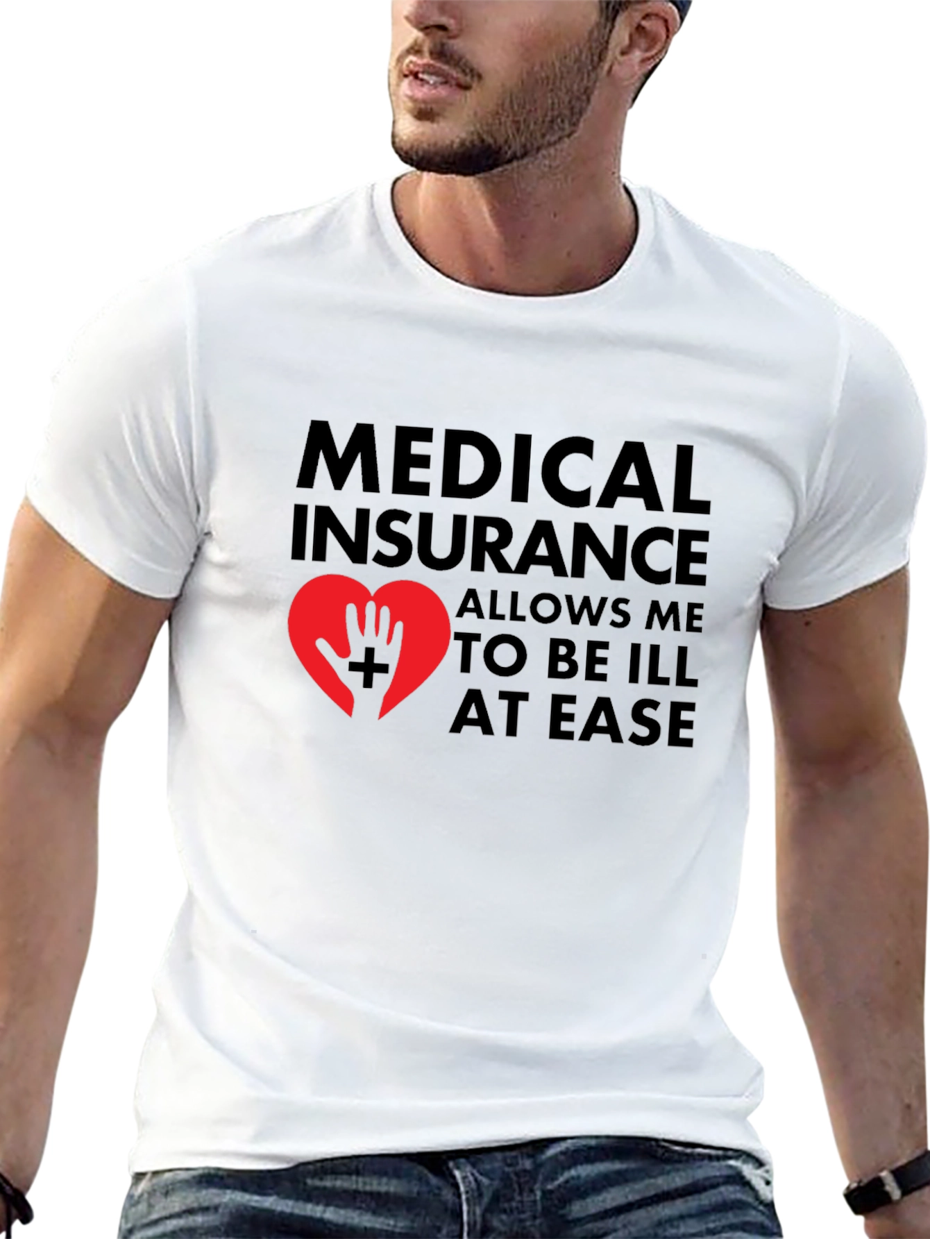 Medical Insurance Graphic T-Shirt - Black