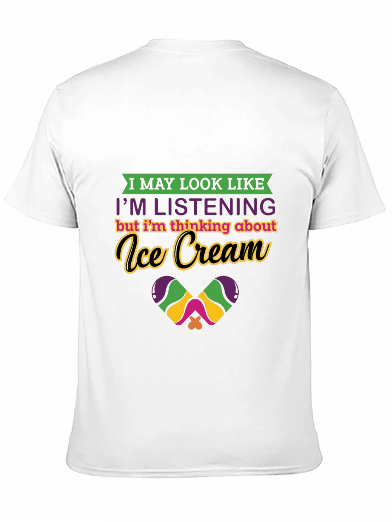 Ice Cream Thinking Graphic Tee - Quirky Comfort