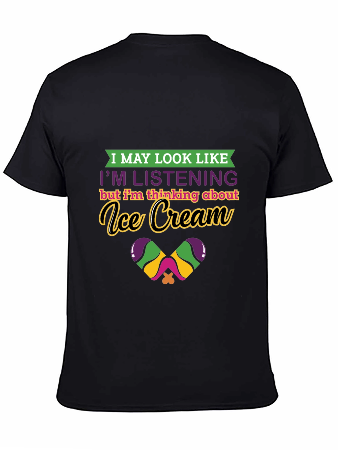 Ice Cream Thinking Graphic Tee - Quirky Comfort
