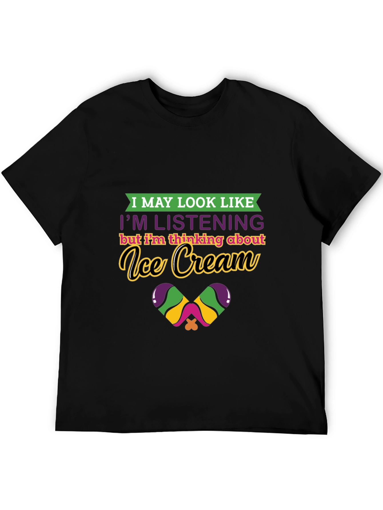 Ice Cream Thinking Graphic Tee - Quirky Comfort