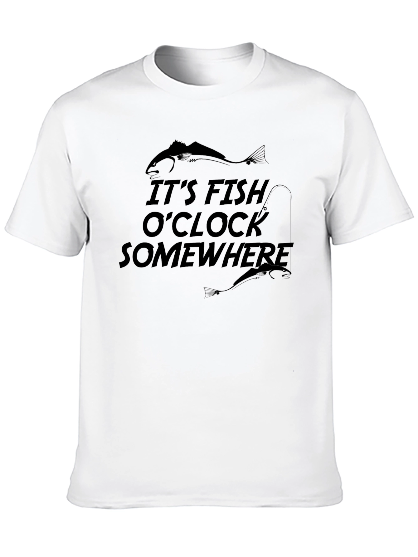 Its Fish OClock Somewhere Black Graphic T-Shirt