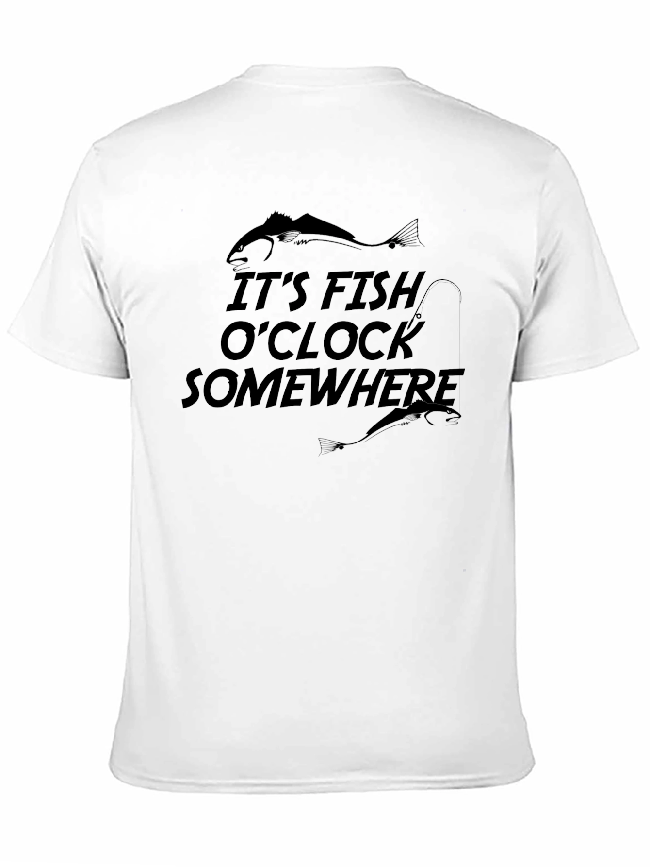 Its Fish OClock Somewhere Black Graphic T-Shirt