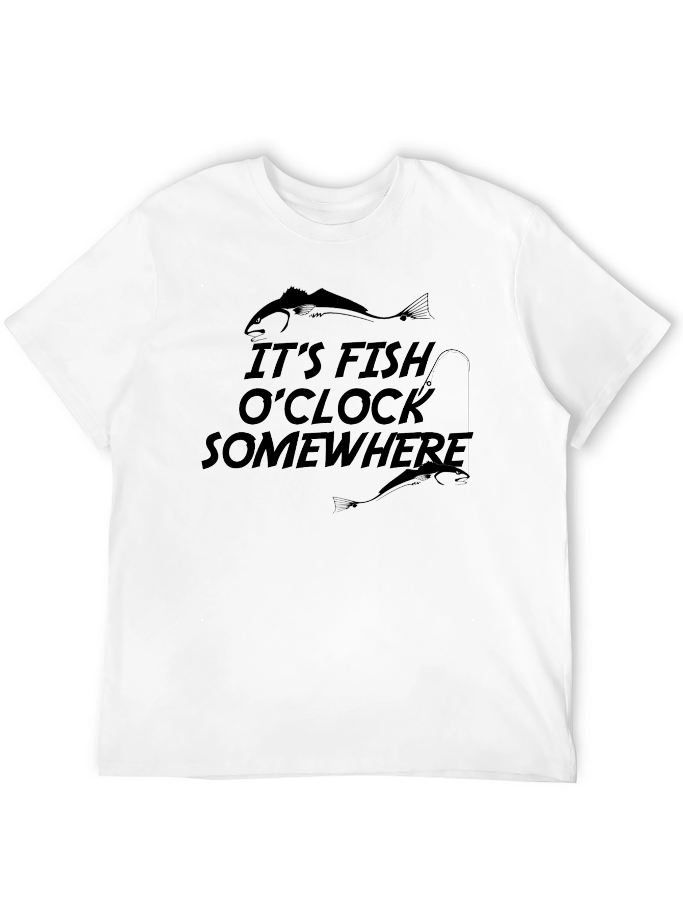 Its Fish OClock Somewhere Black Graphic T-Shirt