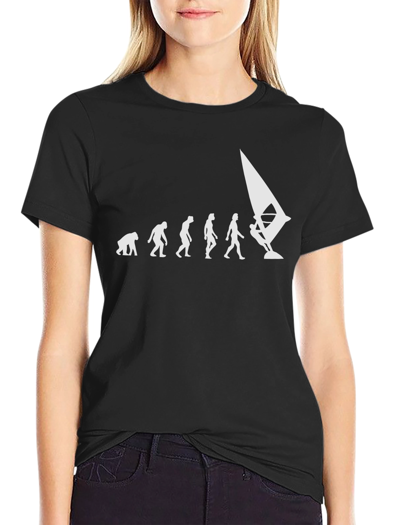 Evolution of Windsurfing T-Shirt | Black Cotton Tee