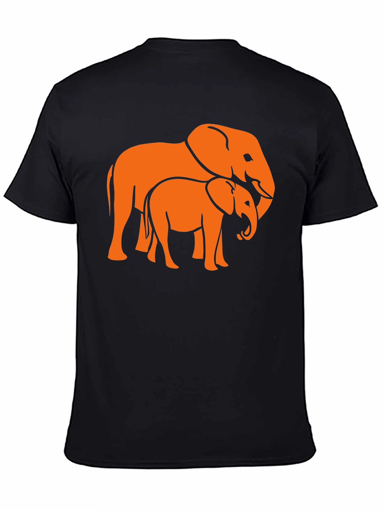 Elephant Family Graphic Tee - Stylish Black T-Shirt