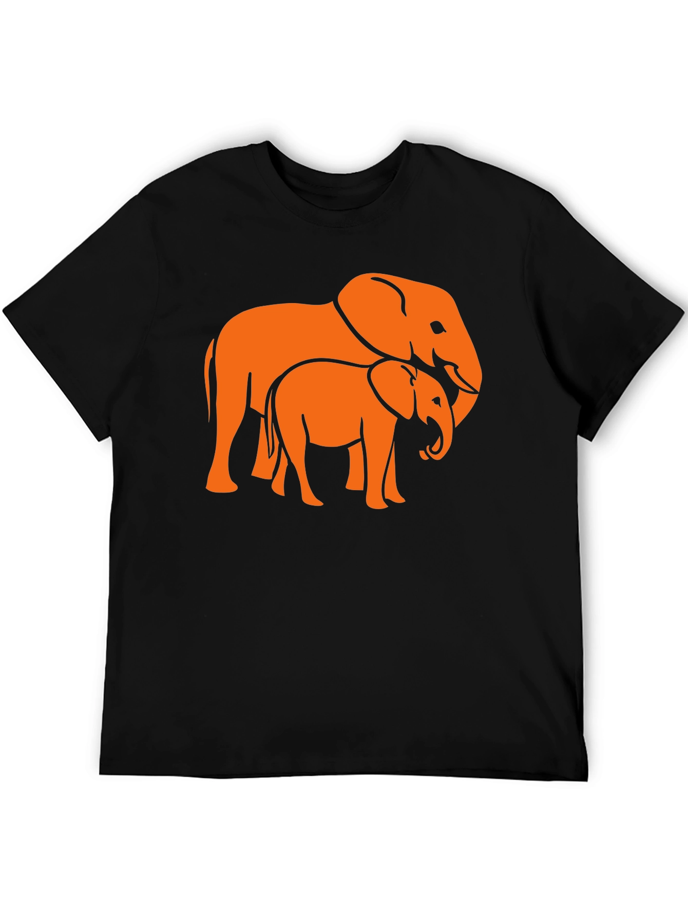 Elephant Family Graphic Tee - Stylish Black T-Shirt