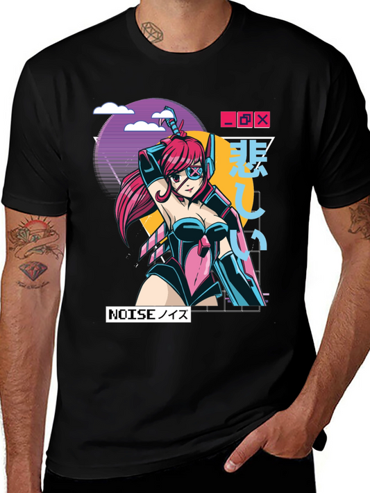 Cyberpunk Anime Graphic Tee - Gamer Style