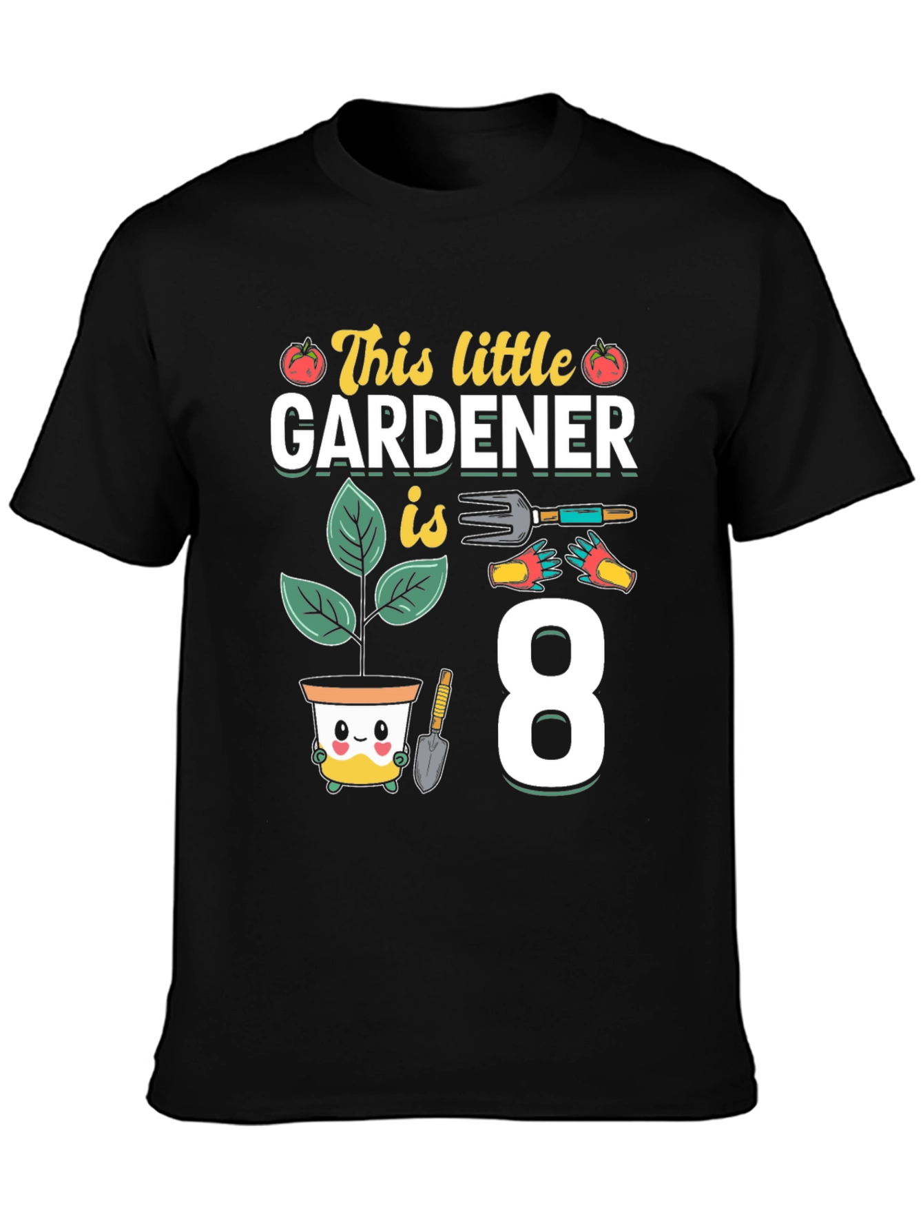 Little Gardener 8th Birthday T-Shirt - Cute Garden Design